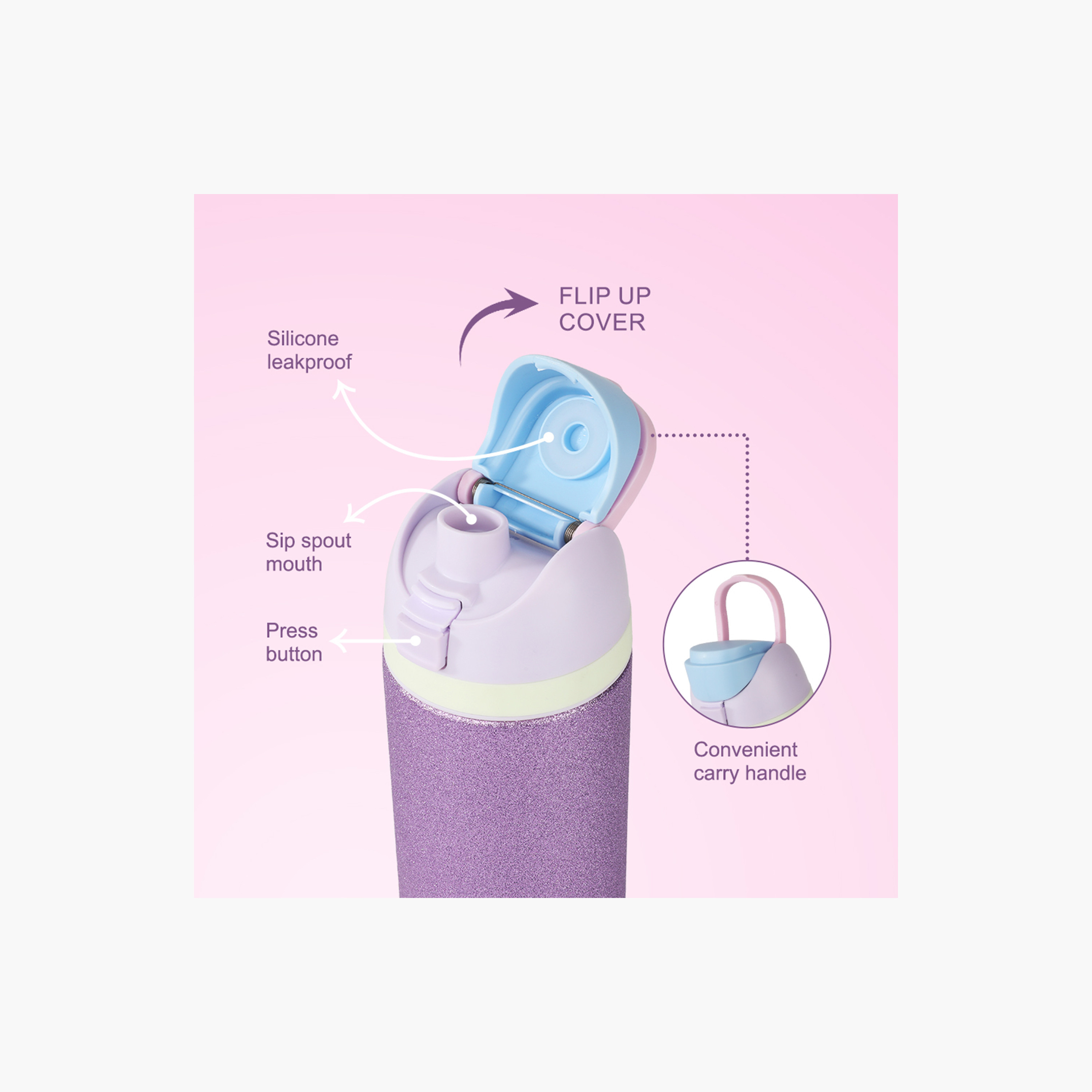 عبوة ماء ستانلس ستيل معزولة بجدار مزدوج وتصميم براق | 720 مل من إيزي كيدز-school-waterbottles-image-10