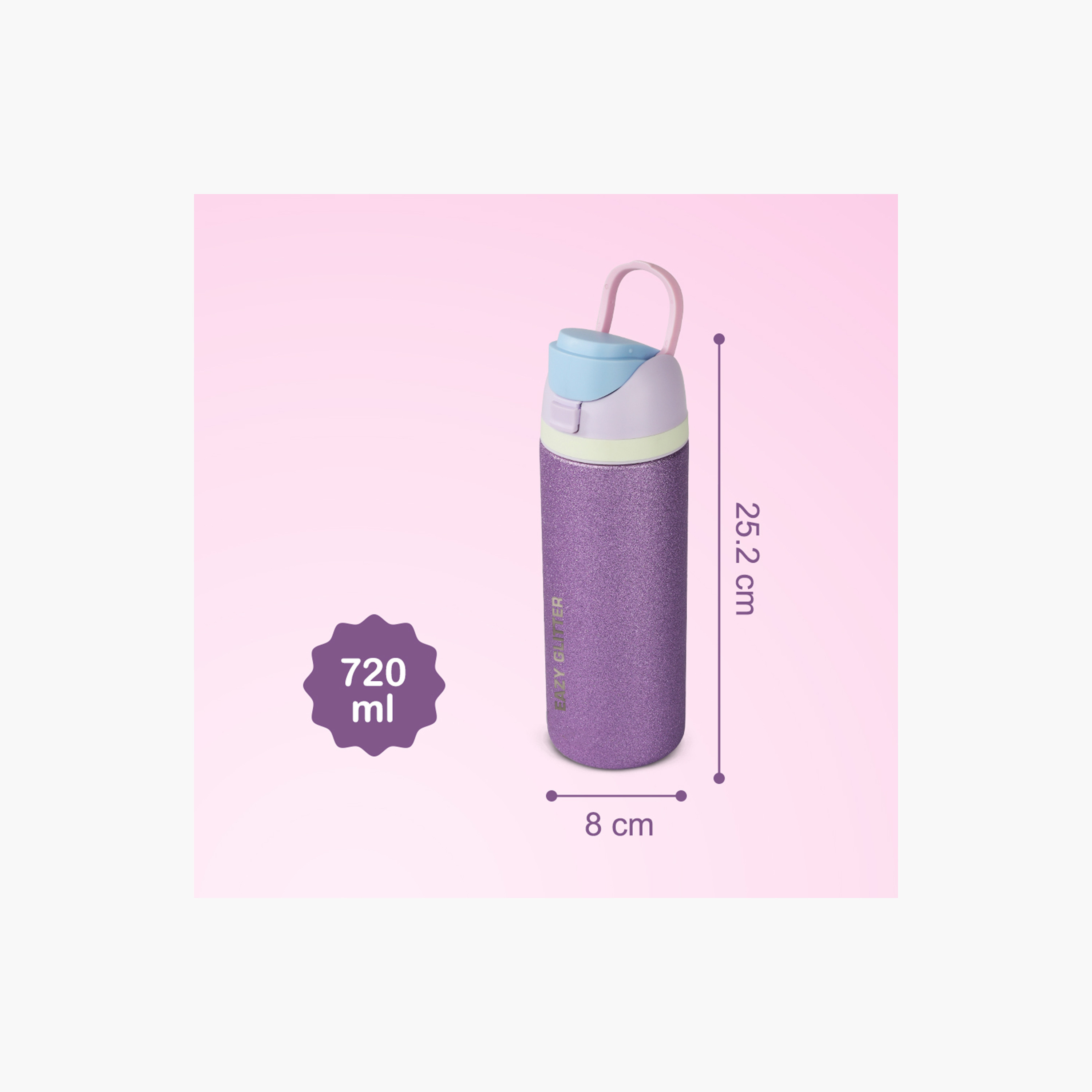 عبوة ماء ستانلس ستيل معزولة بجدار مزدوج وتصميم براق | 720 مل من إيزي كيدز-school-waterbottles-image-6