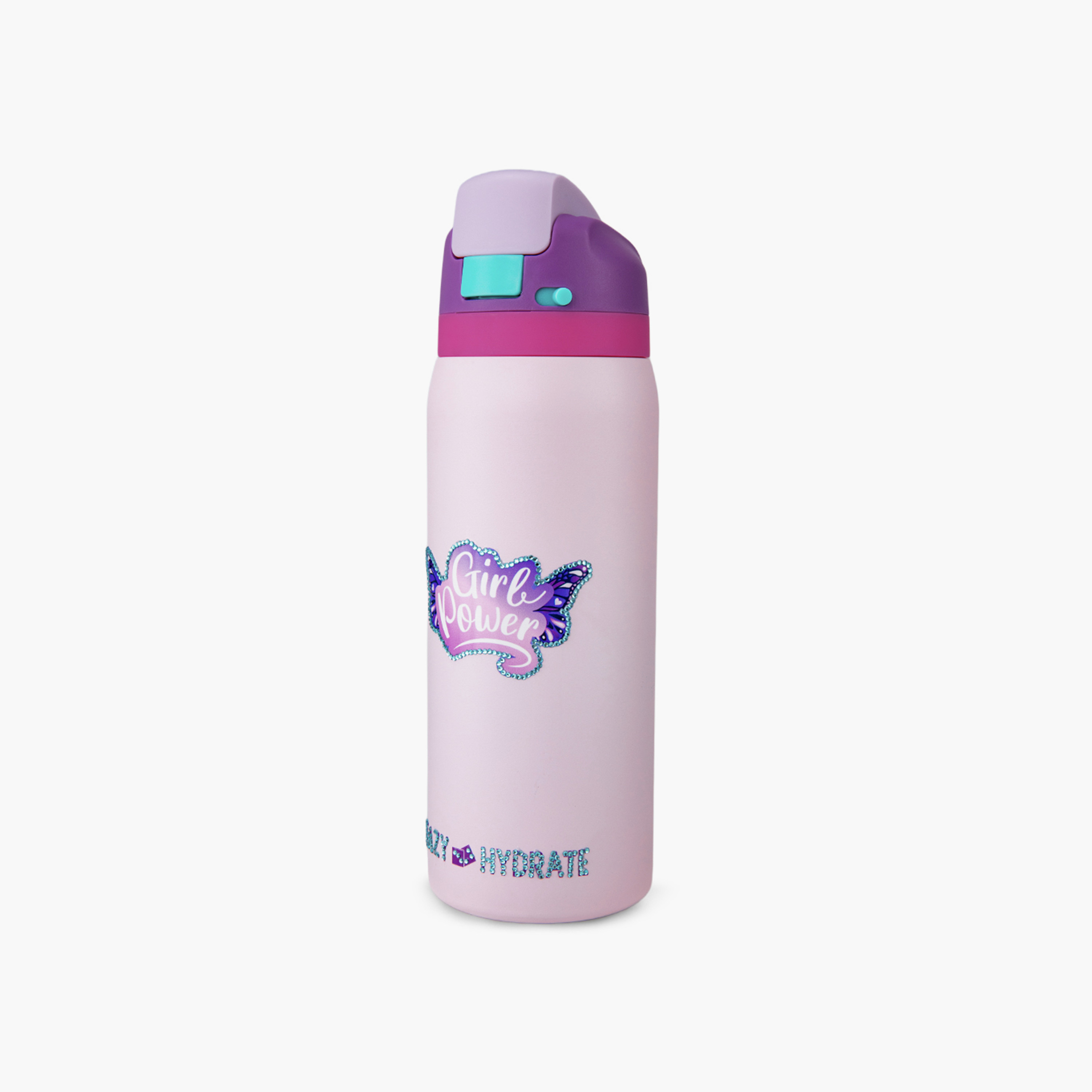 عبوة ماء ستانلس ستيل بلينغ (لامعة) مع ماصة وفوهة ومقبض | 948 مل من إيزي كيدز-school-waterbottles-image-6