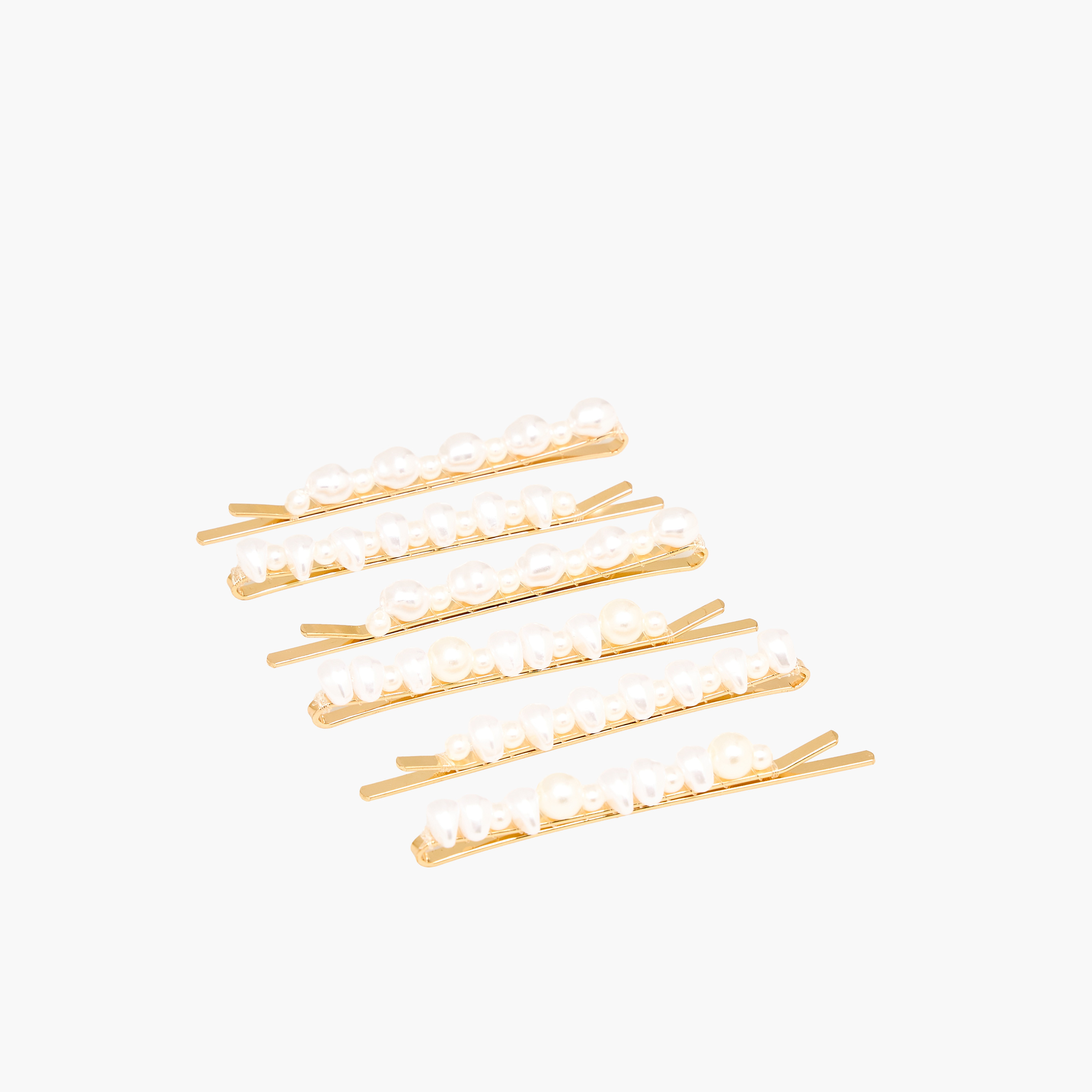 دبابيس شعر بتزيينات لؤلؤ - عبوة من 6 قطع-women-hairaccessories-clips-image-2