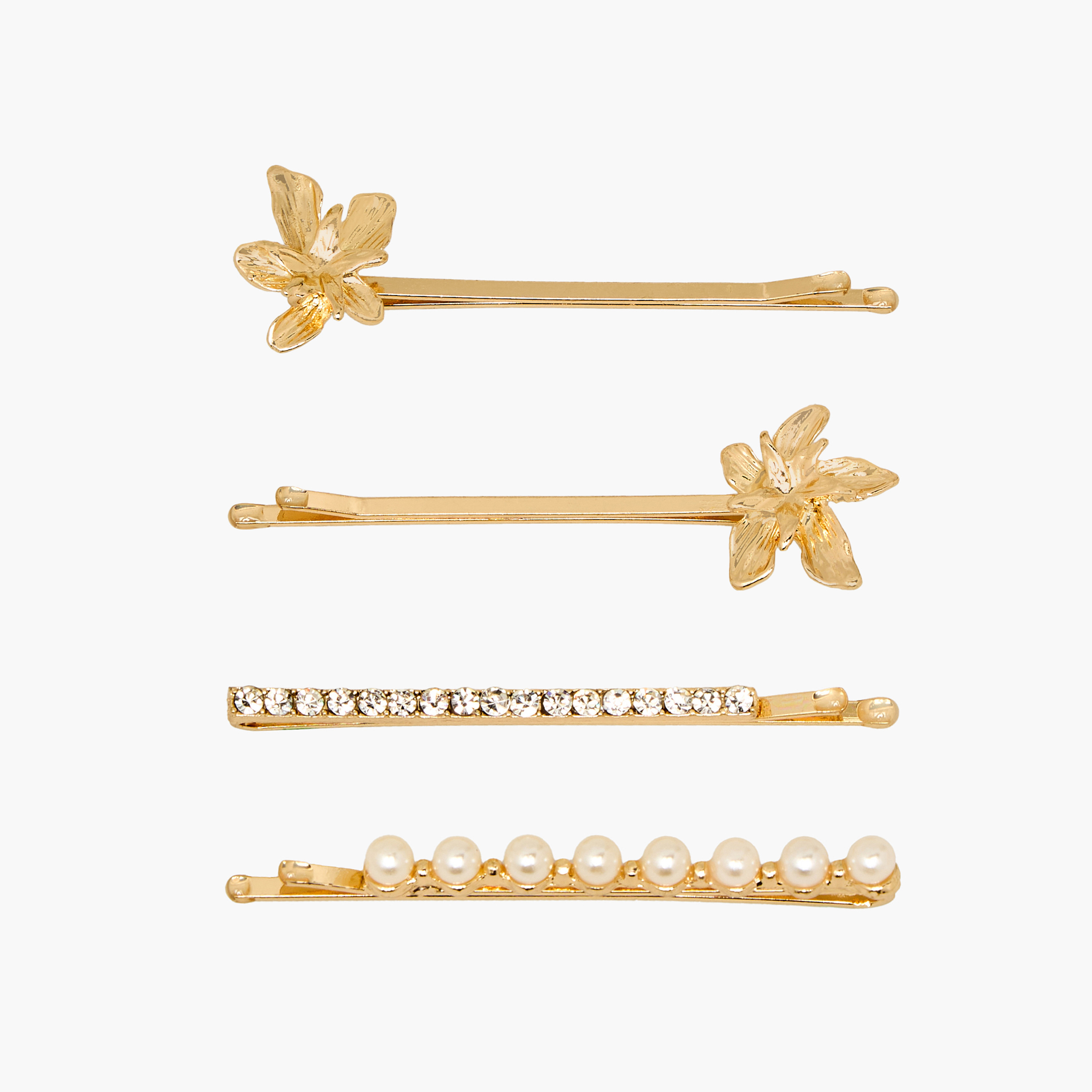 Pack of 4 Assorted Hair Pin with Embellishment-women-hairaccessories-hairpins-image-1