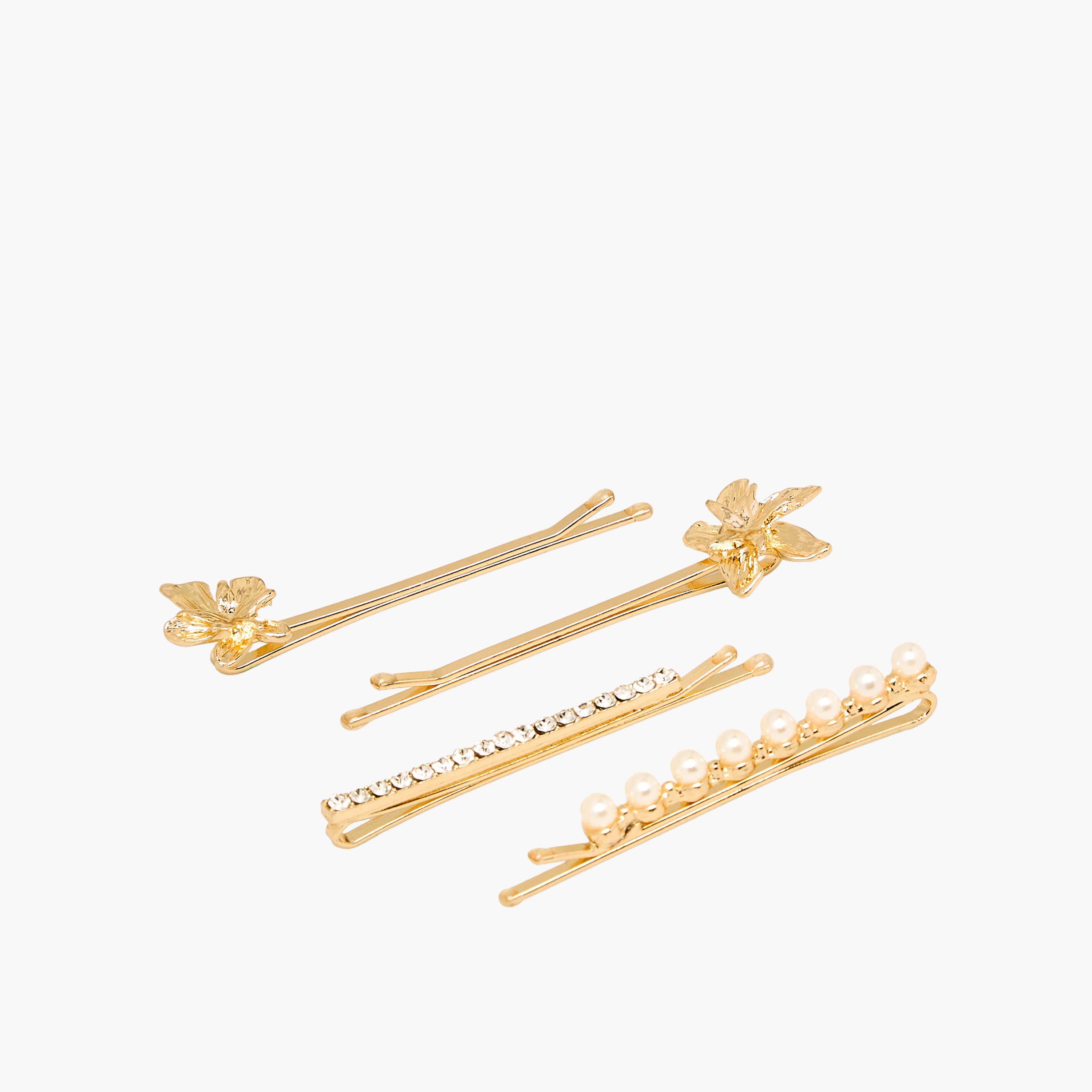 Pack of 4 Assorted Hair Pin with Embellishment-women-hairaccessories-hairpins-image-2