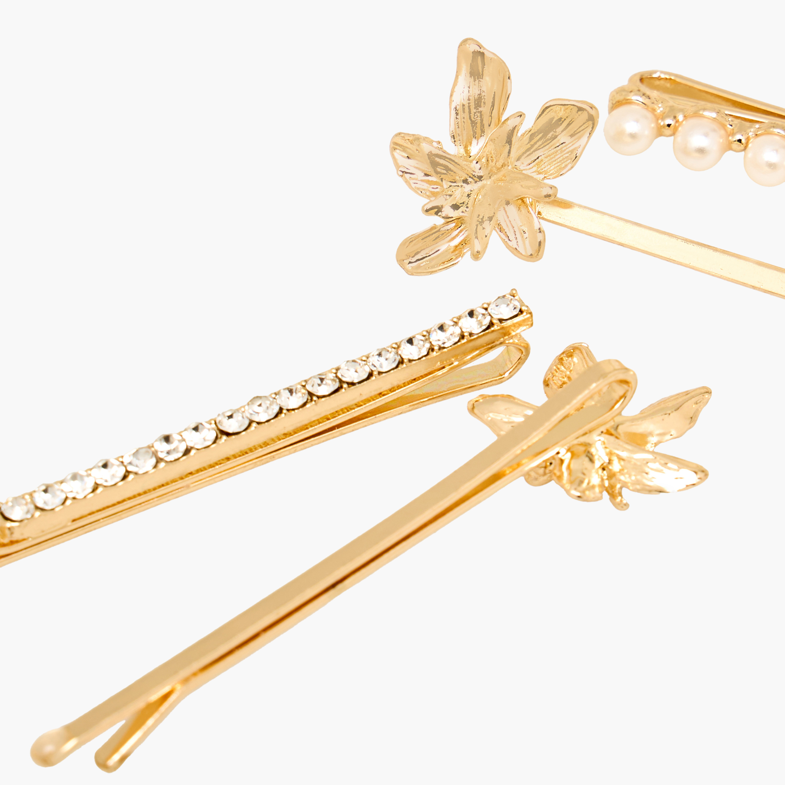 Pack of 4 Assorted Hair Pin with Embellishment-women-hairaccessories-hairpins-image-5