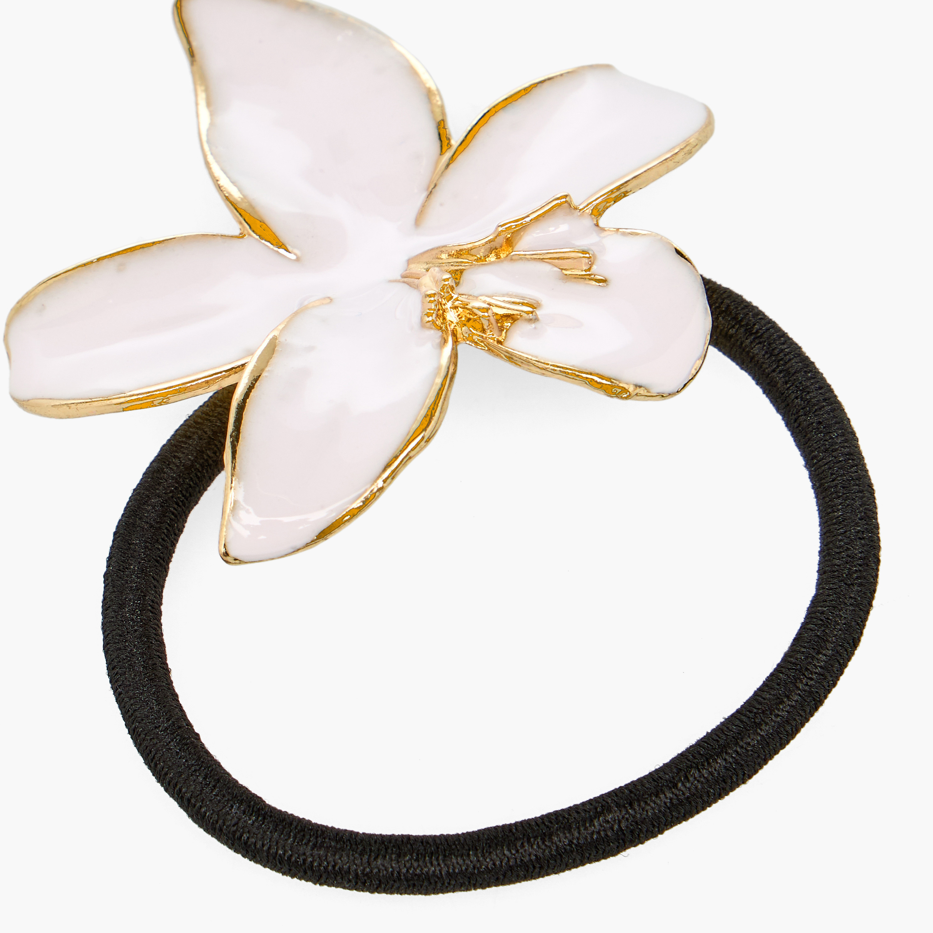 Floral Enamel Ponytail Hair Tie-women-hairaccessories-scrunchies-image-2