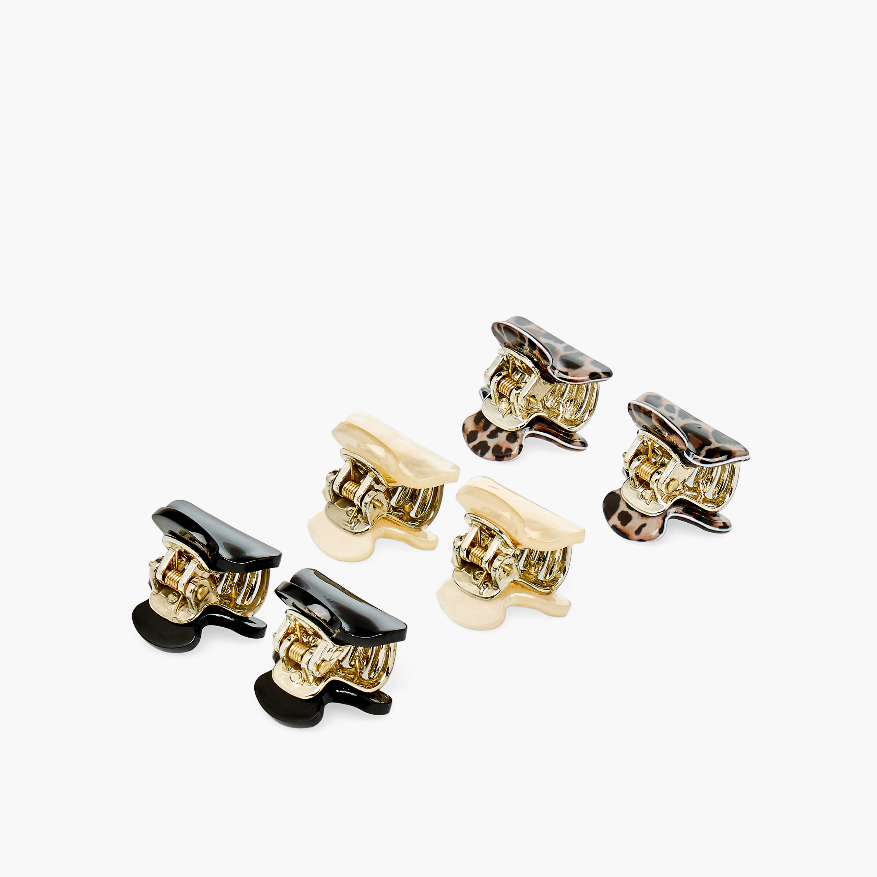 Pack of 6 Hair Clamps with Marble Finish-women-hairaccessories-clamps-image-5