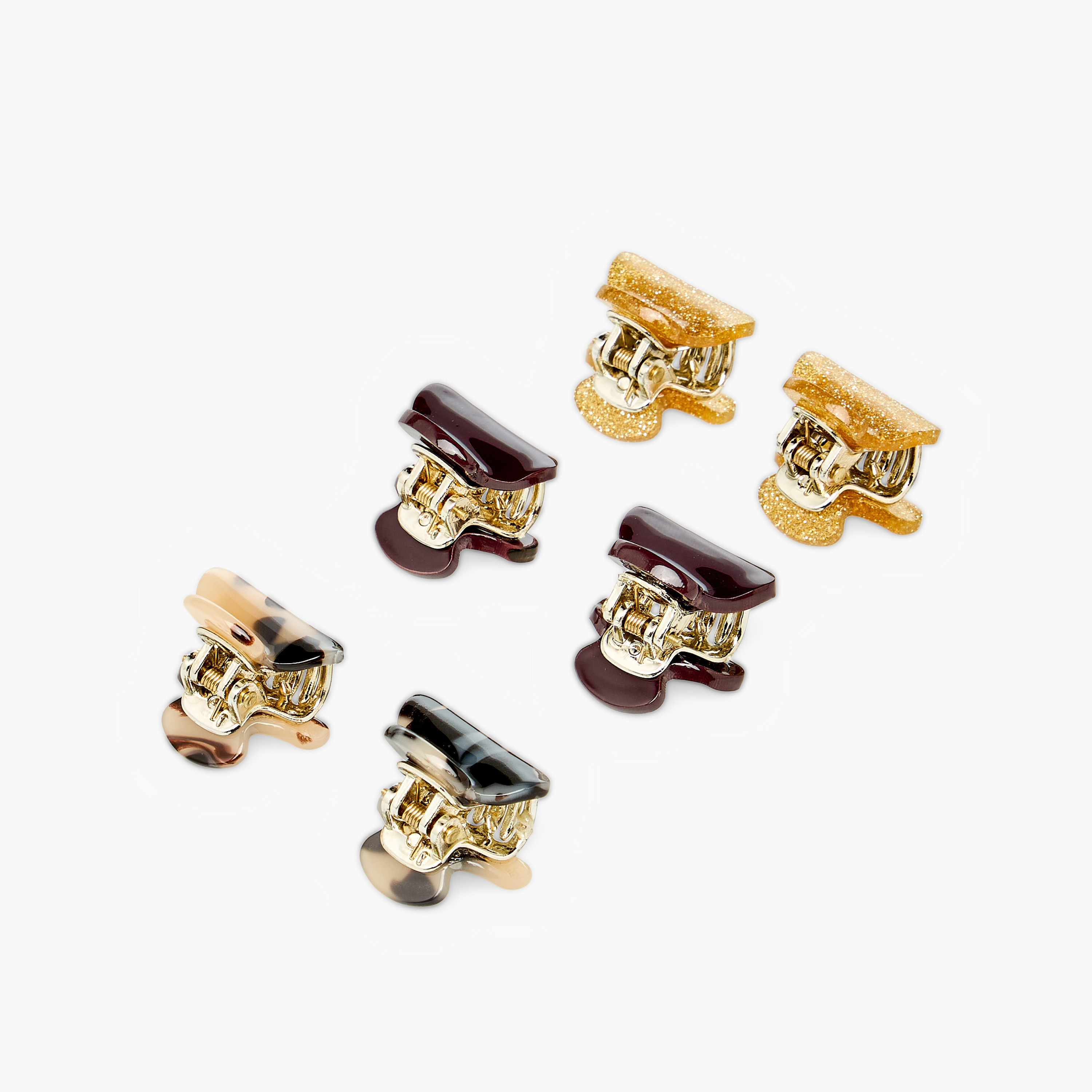 Pack of 6 Hair Clamps with Glossy Finish-women-hairaccessories-clamps-image-6