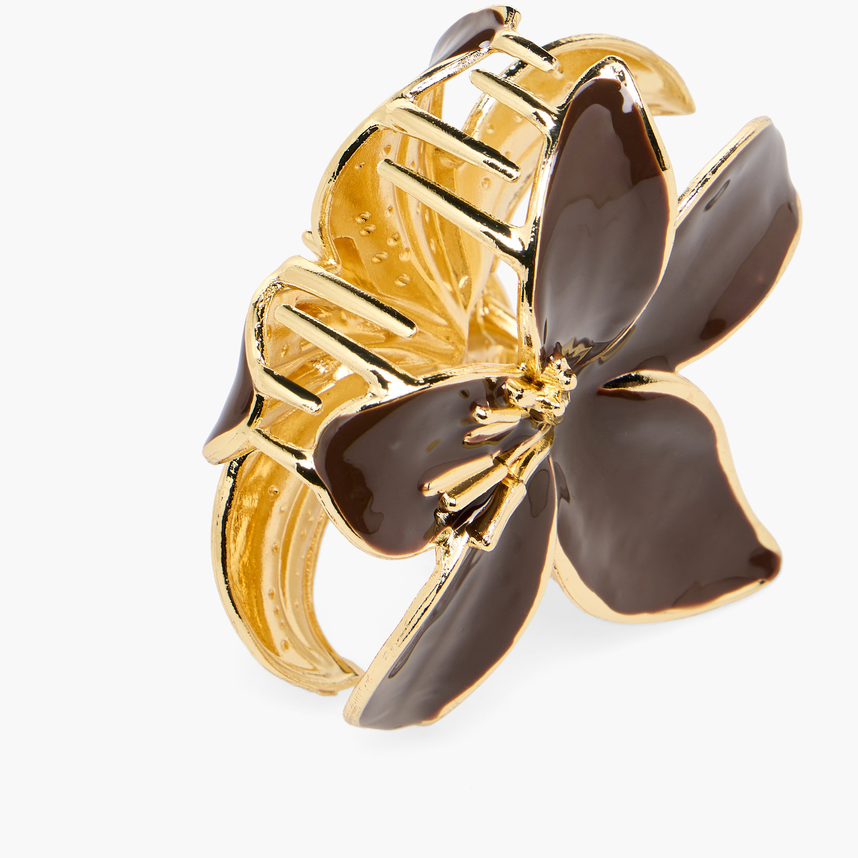 Floral Hair Clamps with Glossy Finish-women-hairaccessories-clamps-image-3
