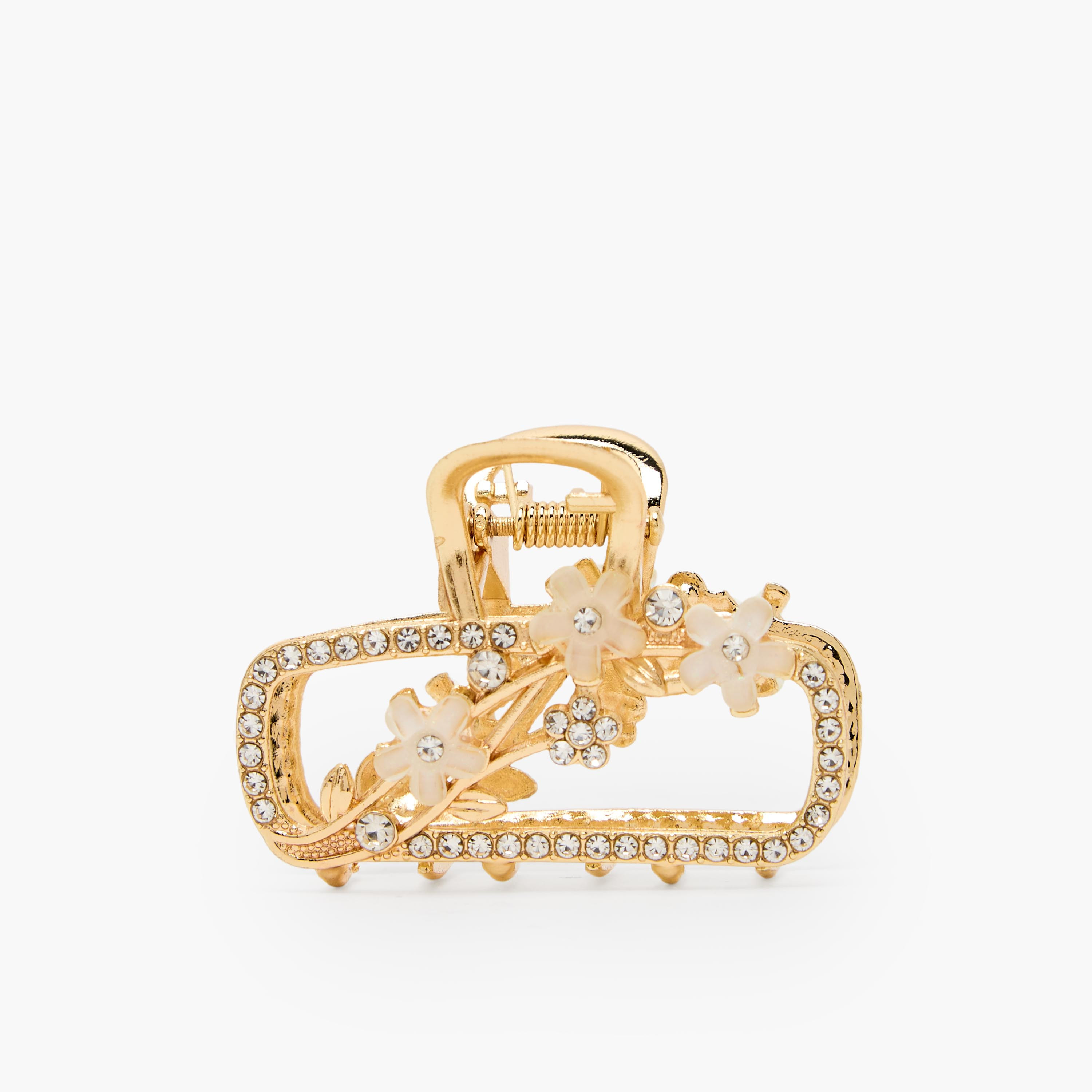 طقم مشابك شعر متنوعة بزينة زهرية - قطعتين-women-hairaccessories-clamps-image-2