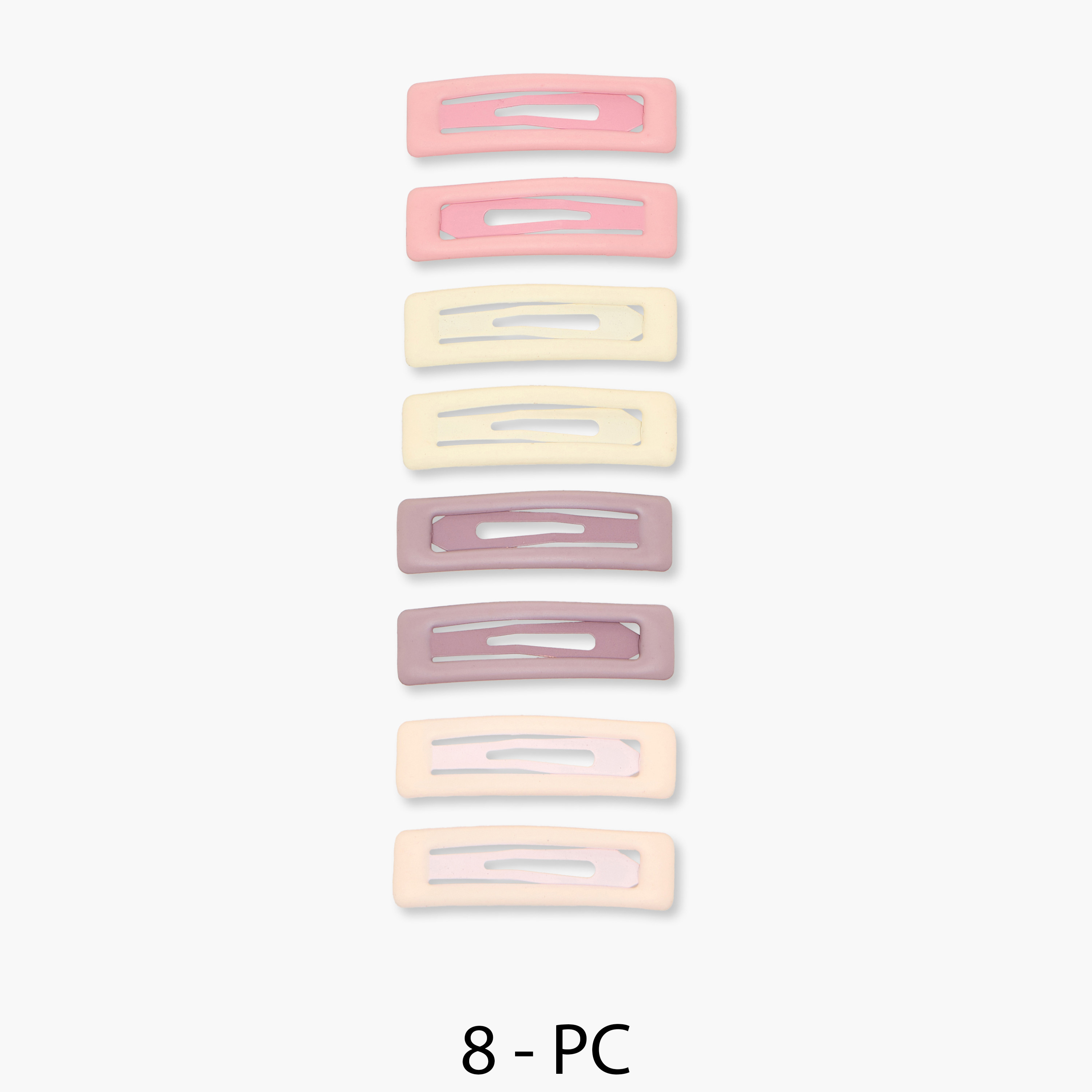 Pack of 8 Rectangle Hair Clip with Matte Finish-women-hairaccessories-clips-image-1