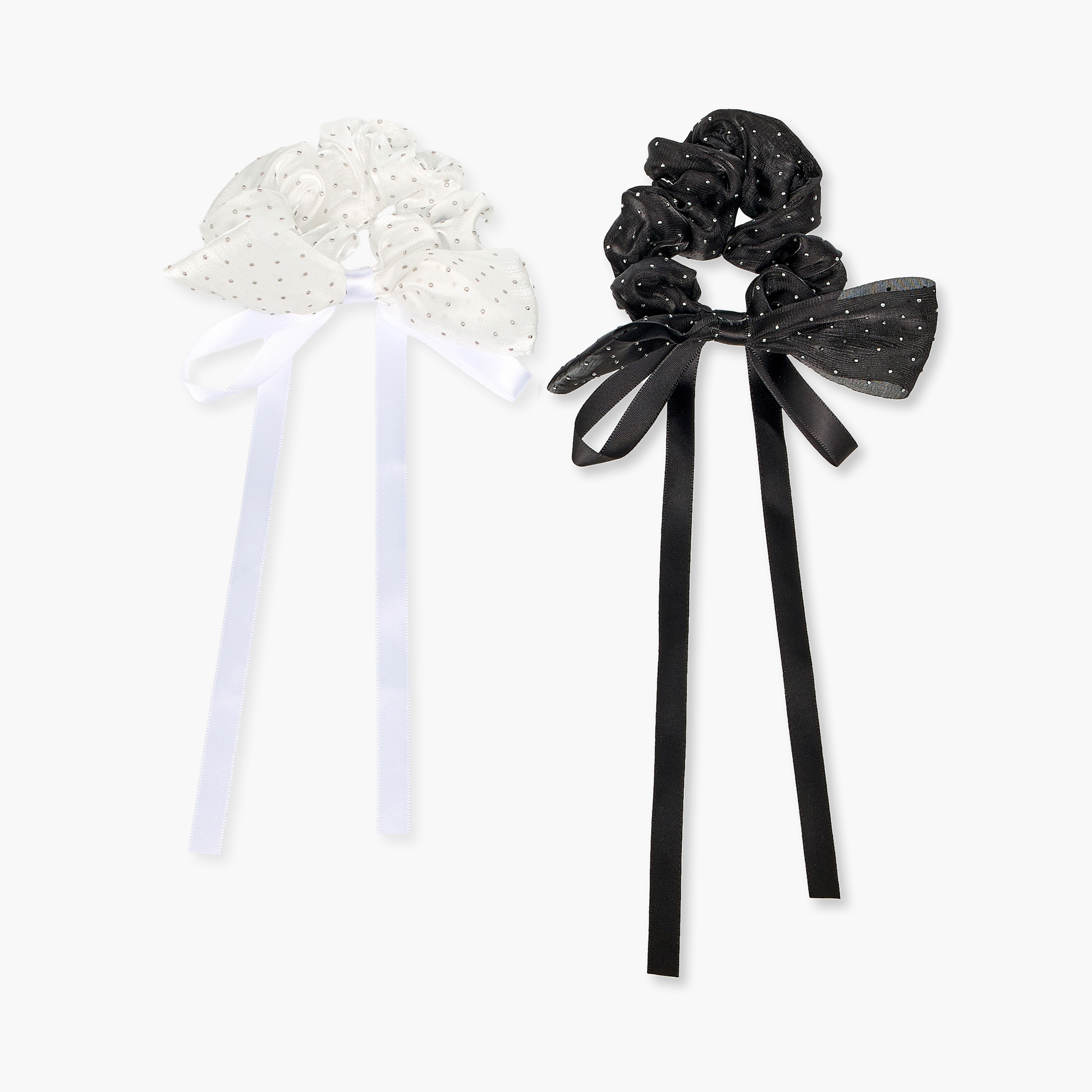 Pack of 2 - Stone Embellished Ribbon Scrunchie-women-hairaccessories-scrunchies-image-1