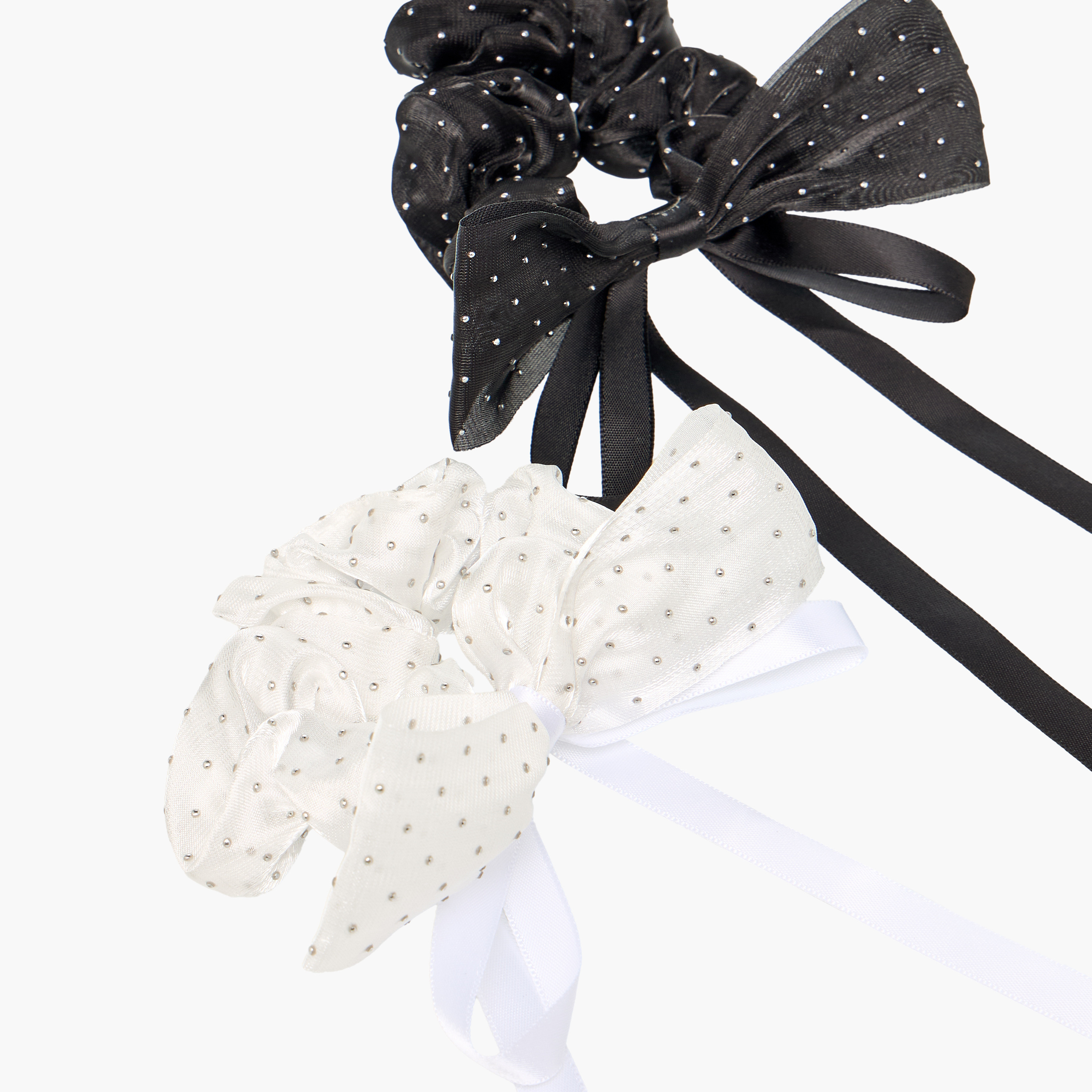 Pack of 2 - Stone Embellished Ribbon Scrunchie-women-hairaccessories-scrunchies-image-4