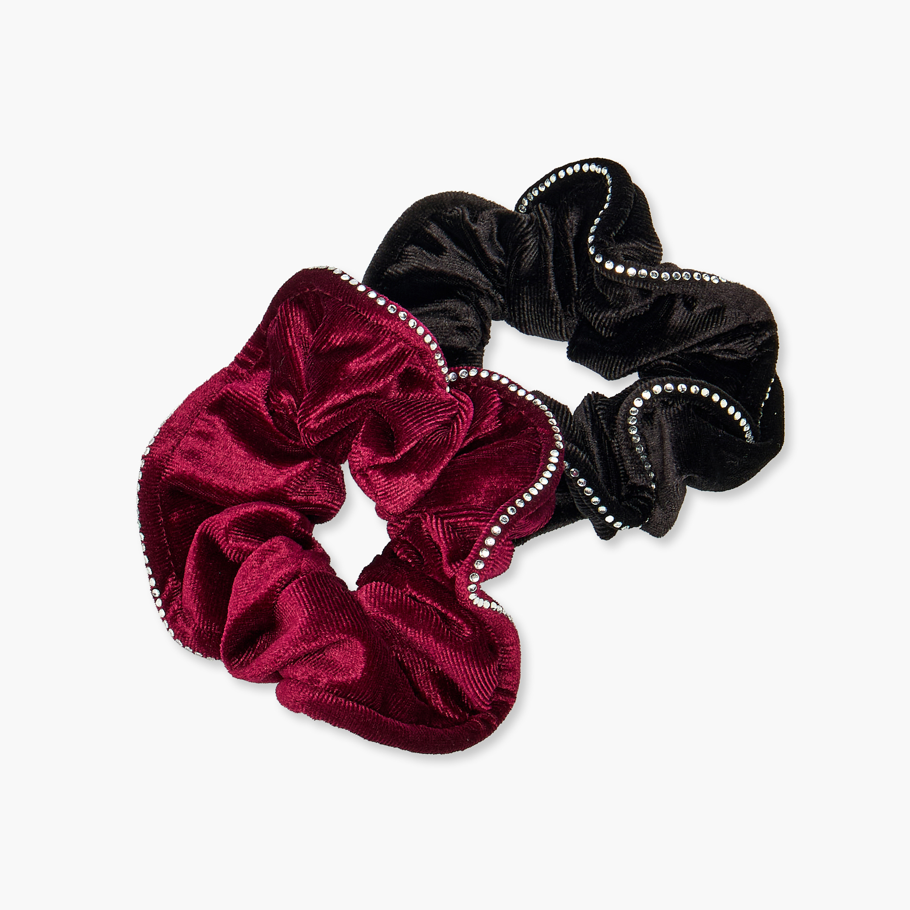 Pack of 2 - Stone Embellished Hair Scrunchie-women-hairaccessories-scrunchies-image-2