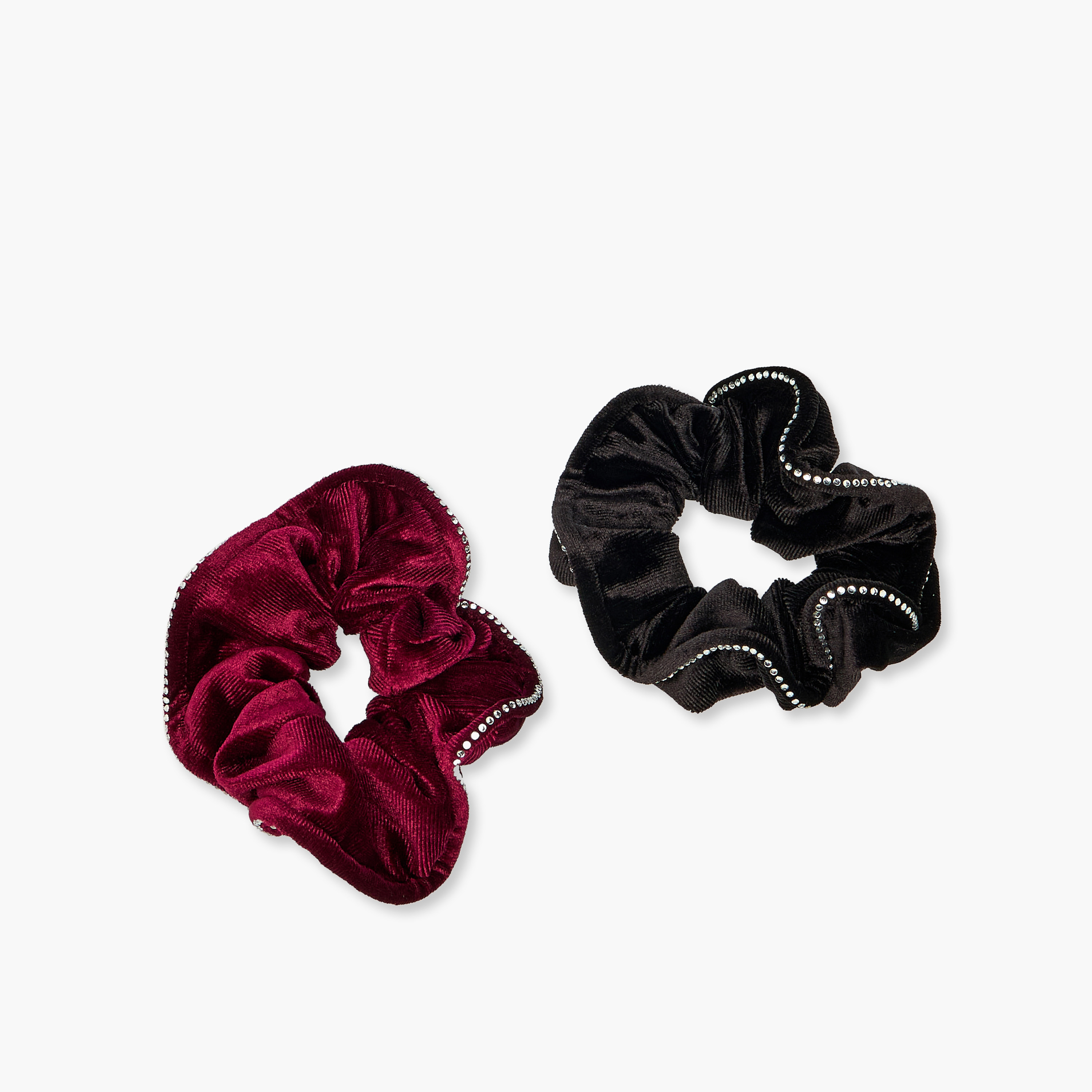 Pack of 2 - Stone Embellished Hair Scrunchie-women-hairaccessories-scrunchies-image-3
