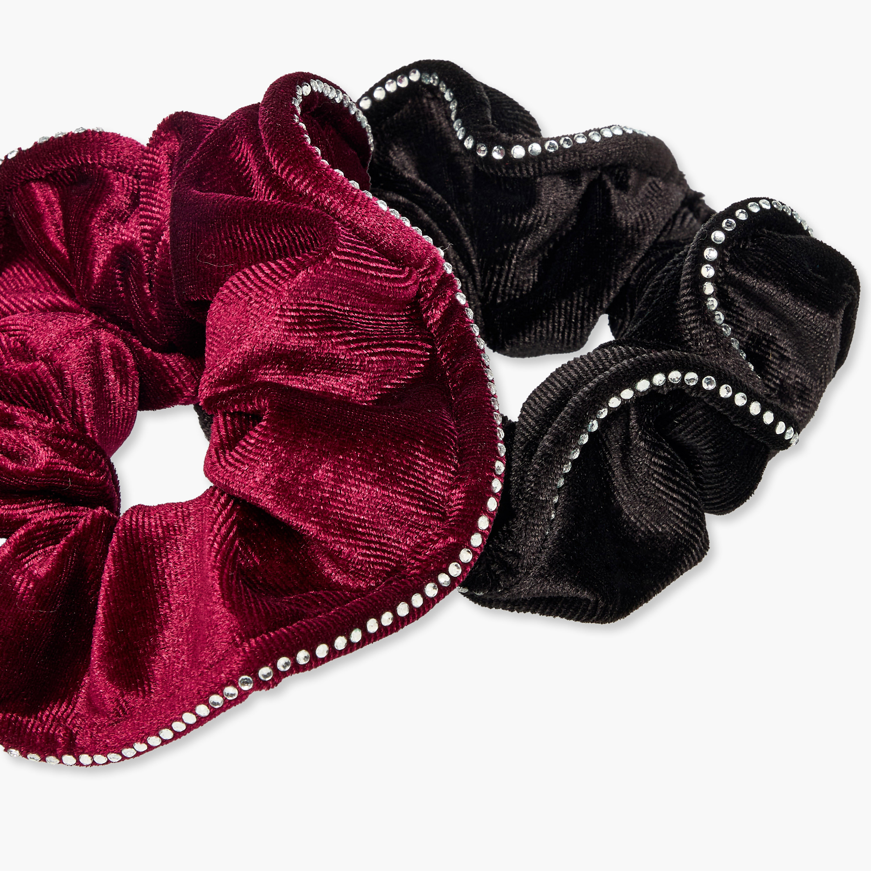 Pack of 2 - Stone Embellished Hair Scrunchie-women-hairaccessories-scrunchies-image-4