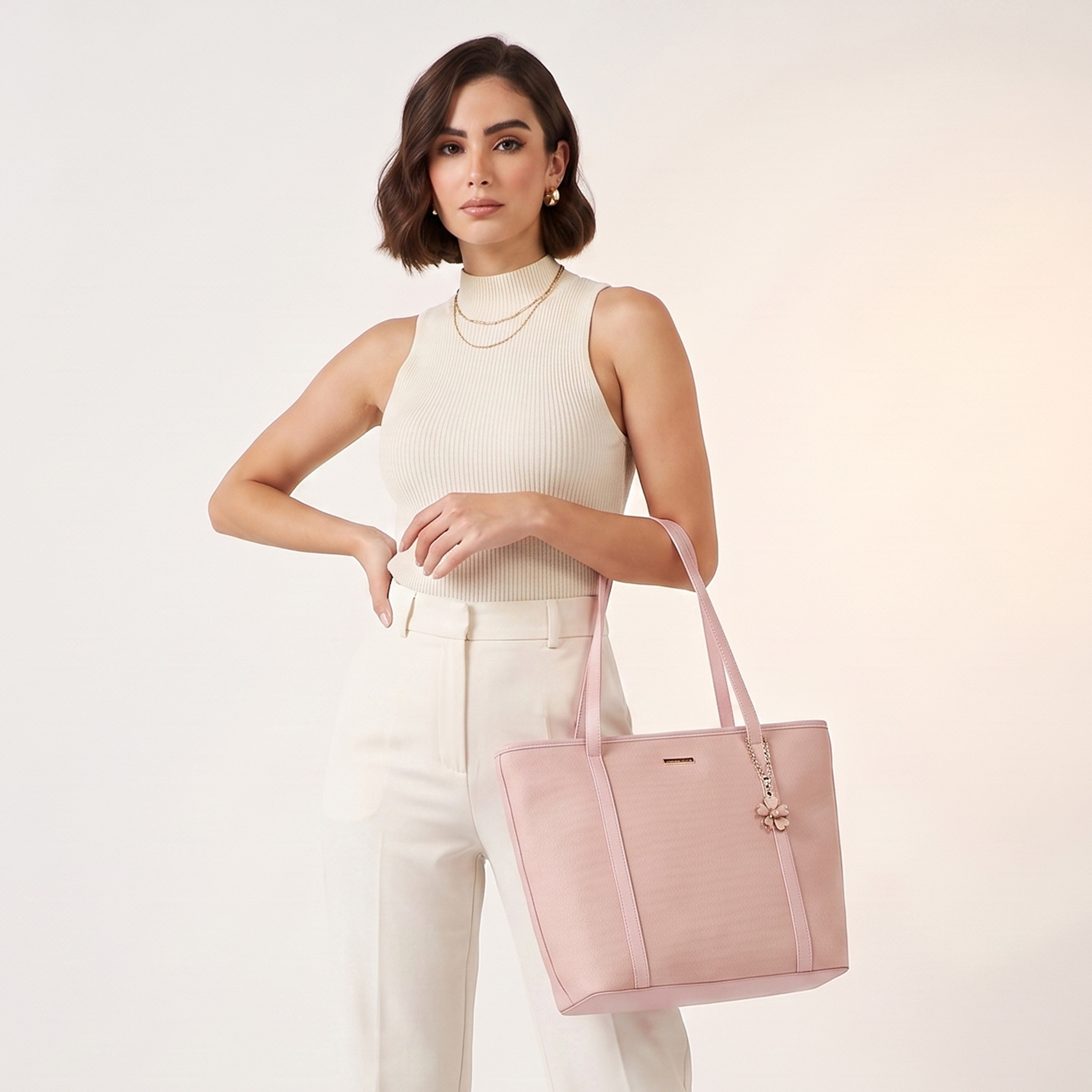 Sasha Textured Tote Bag with Charm-women-bagsandwallets-handbags-image-2