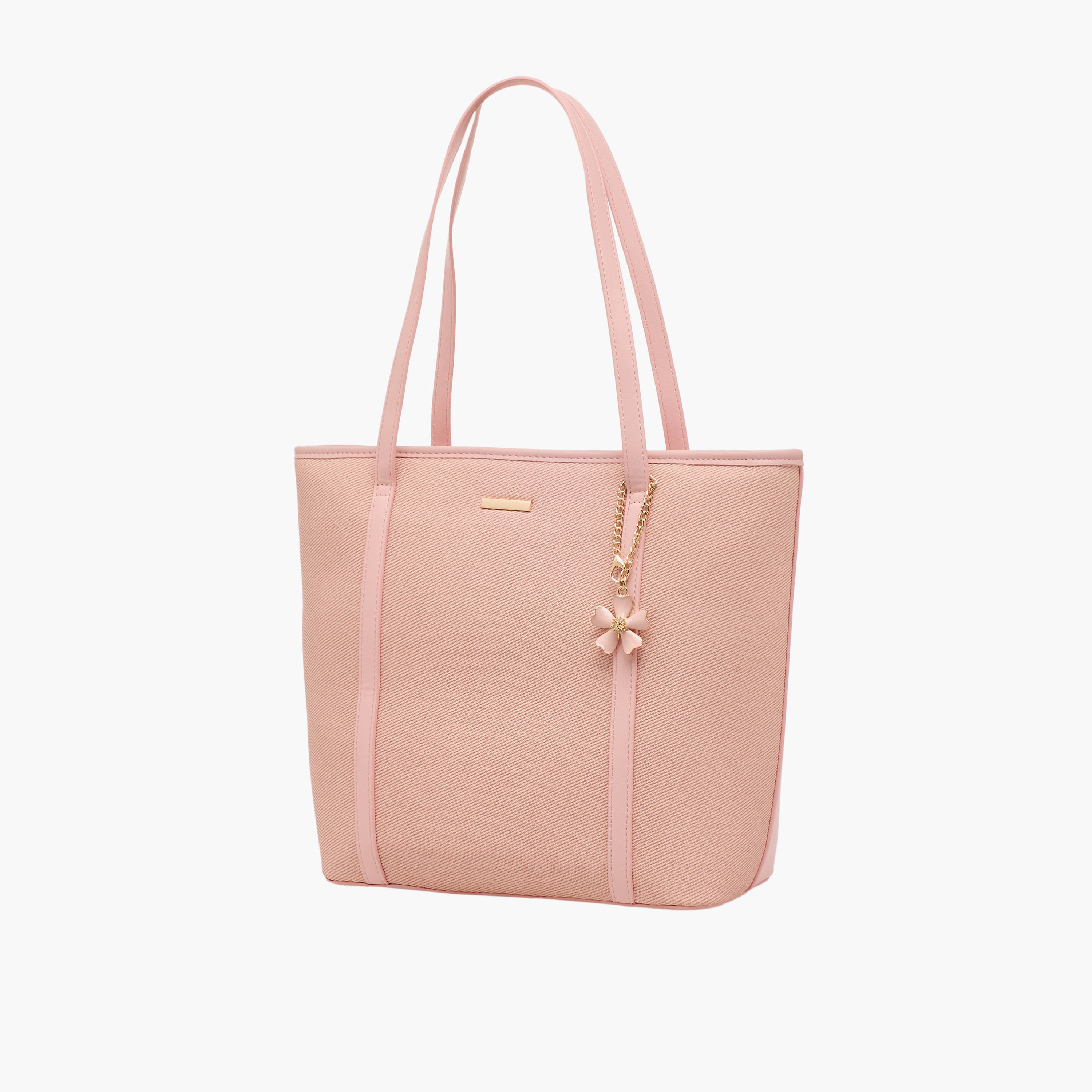 Sasha Textured Tote Bag with Charm-women-bagsandwallets-handbags-image-3