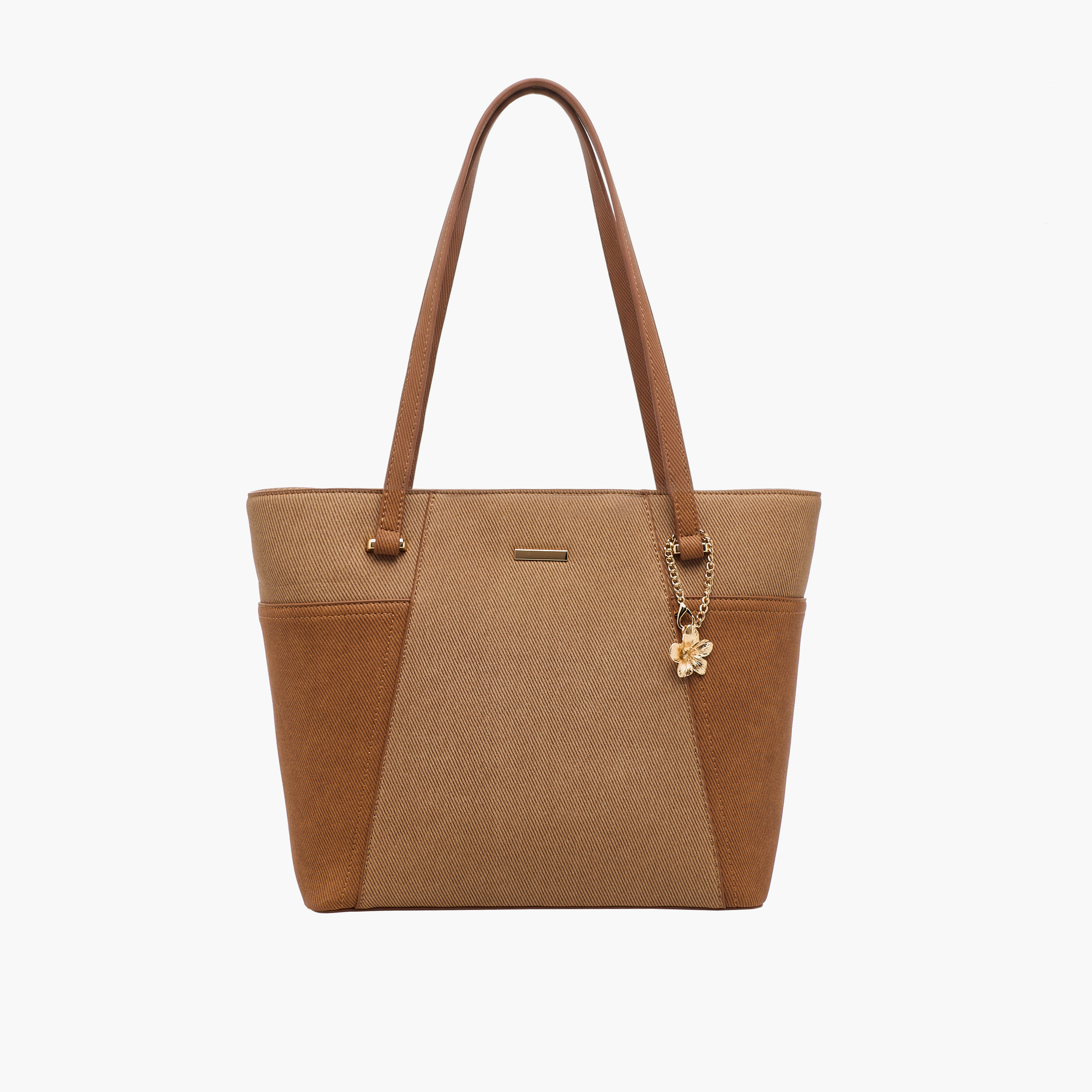 Sasha Textured Tote Bag with Charm-women-bagsandwallets-handbags-image-1