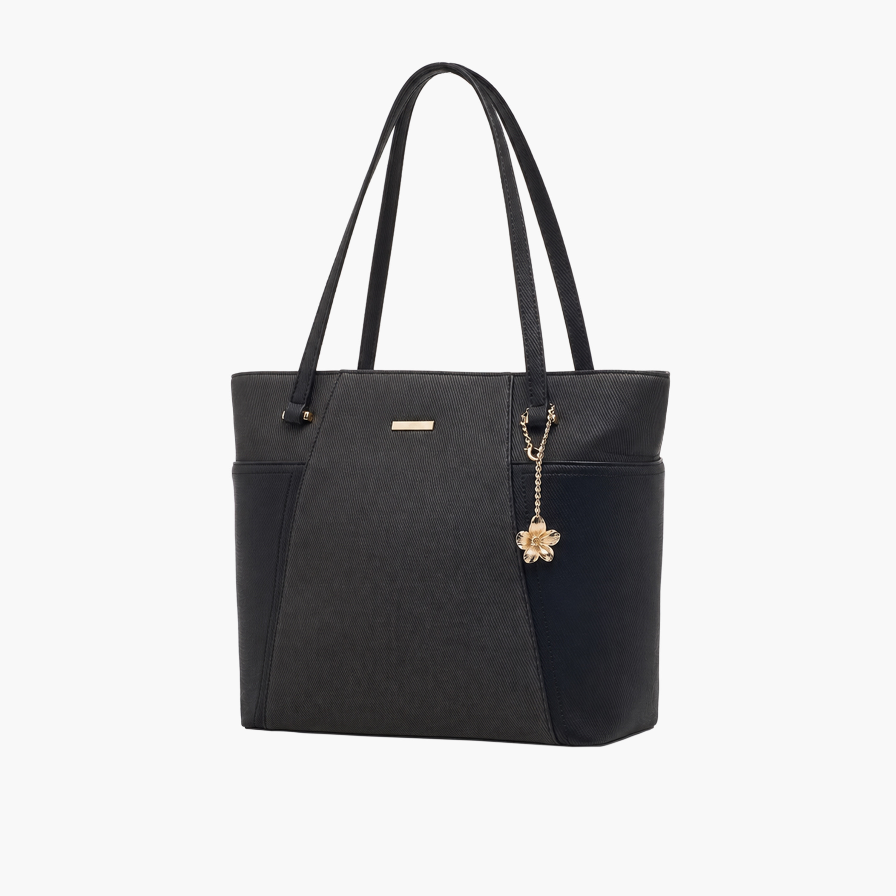 Sasha Textured Tote Bag with Charm-women-bagsandwallets-handbags-image-2