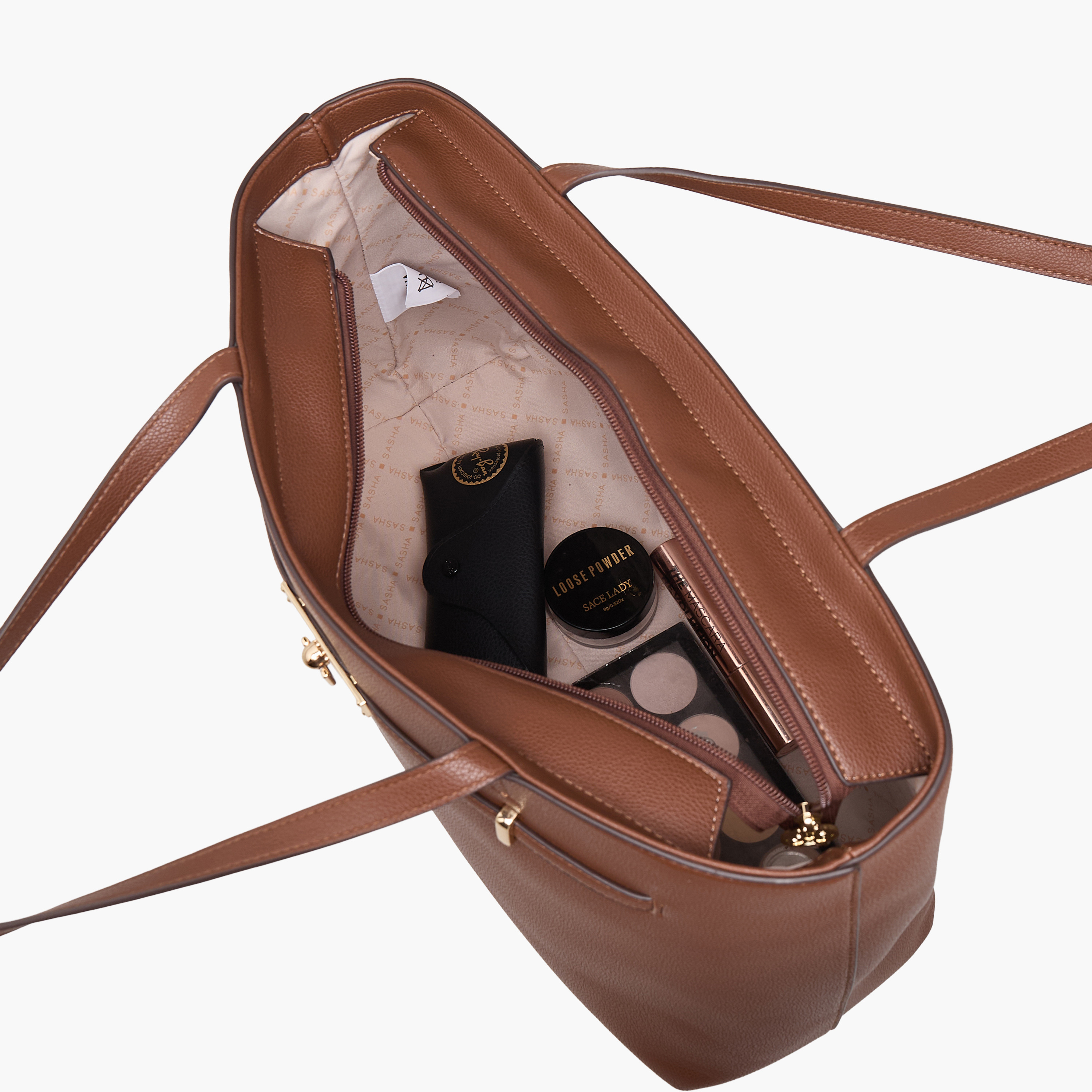 شنطة توت بزينة ميتاليك وسحاب إغلاق من ساشا-women-bagsandwallets-handbags-image-7