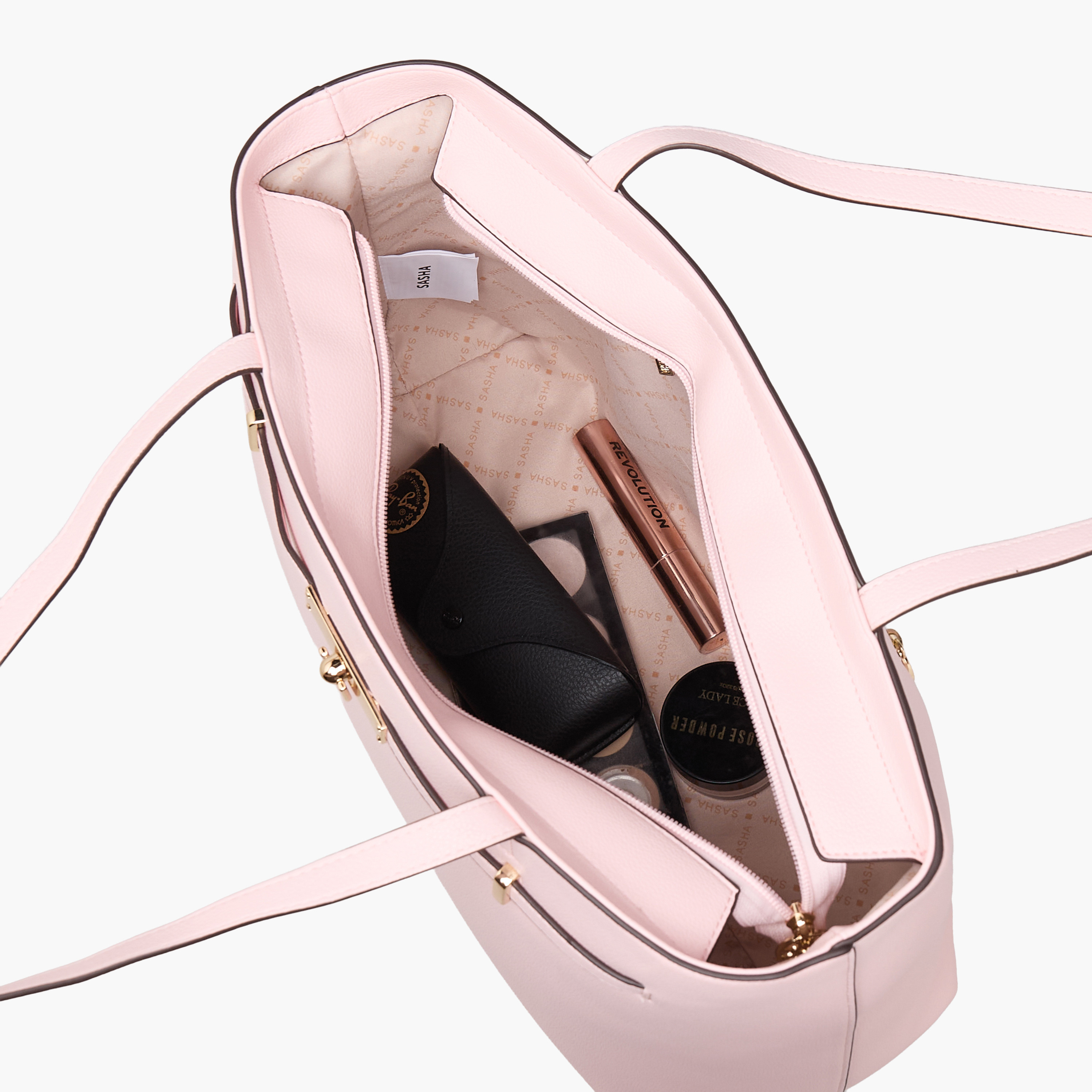 شنطة توت بزينة ميتاليك وسحاب إغلاق من ساشا-women-bagsandwallets-handbags-image-7