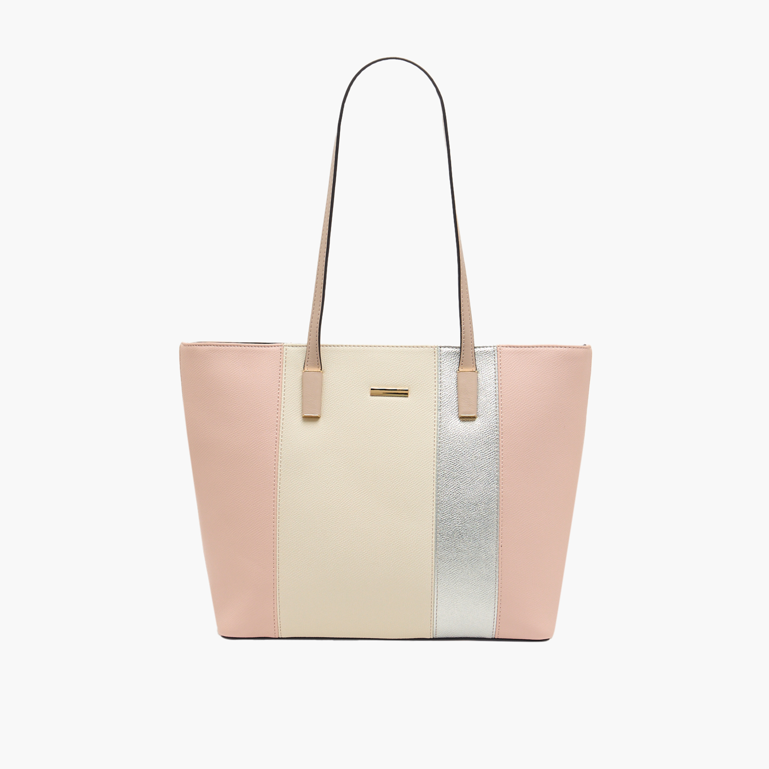 شنطة توت بقوالب ملونة وسحاب إغلاق من ساشا-women-bagsandwallets-handbags-image-1