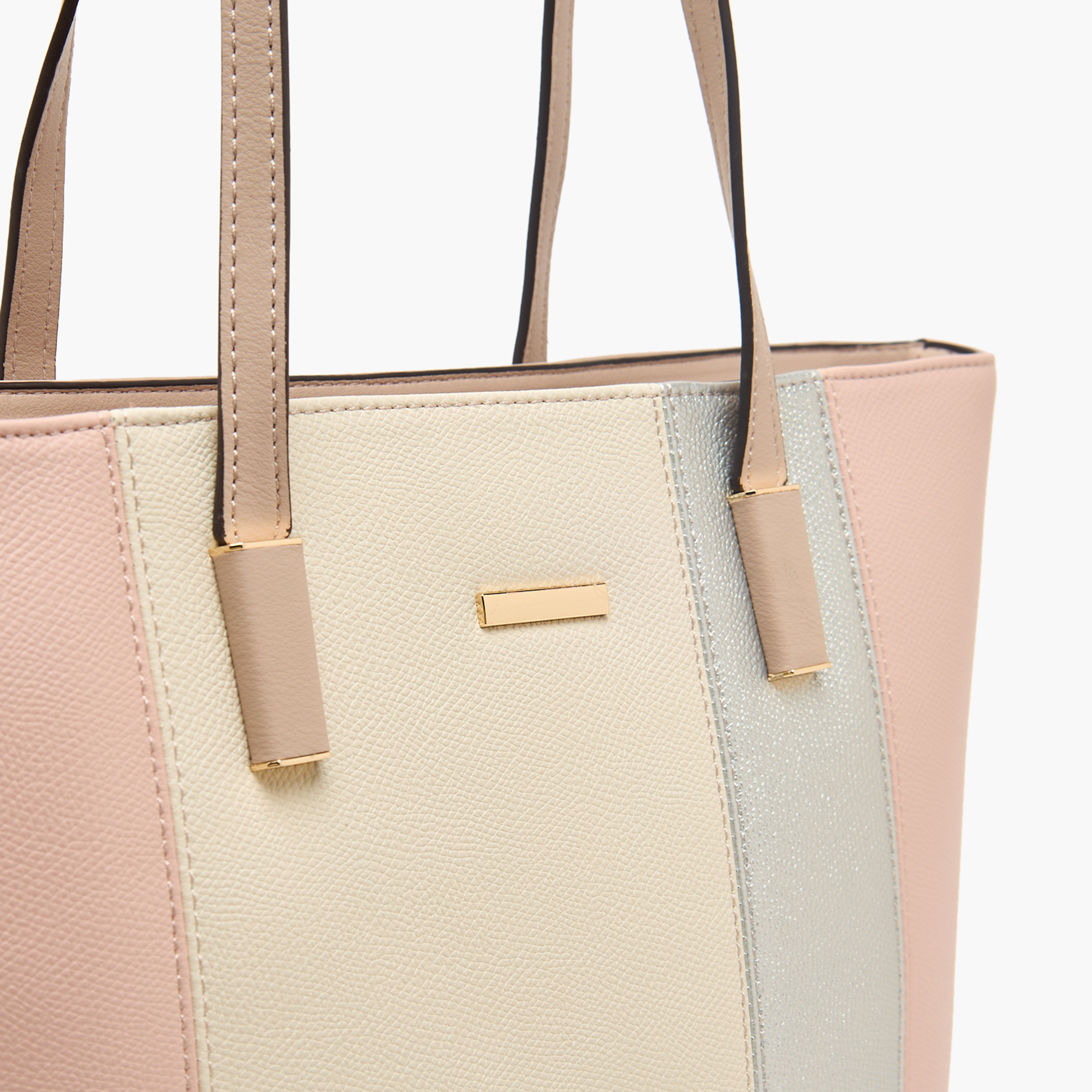 شنطة توت بقوالب ملونة وسحاب إغلاق من ساشا-women-bagsandwallets-handbags-image-4