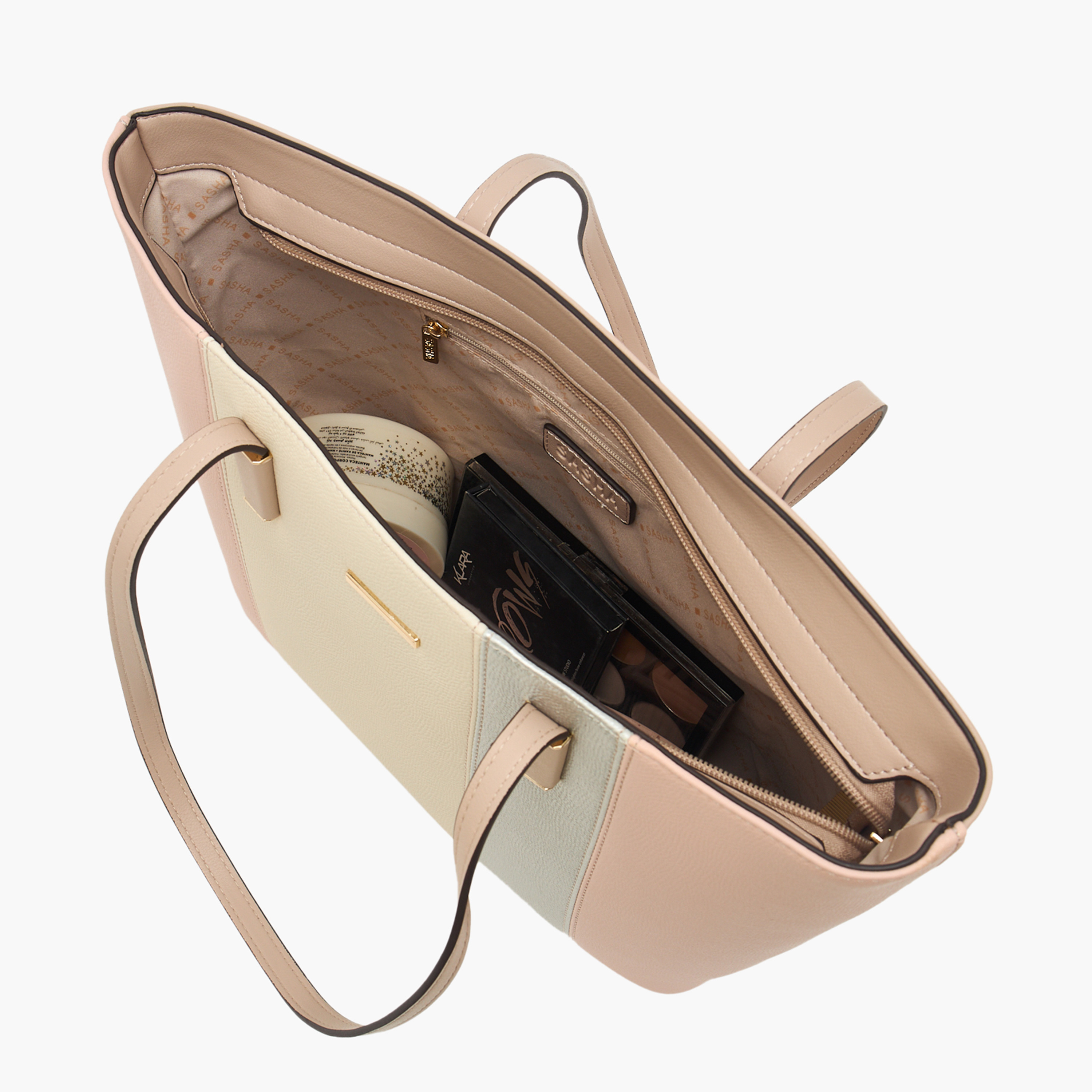شنطة توت بقوالب ملونة وسحاب إغلاق من ساشا-women-bagsandwallets-handbags-image-7
