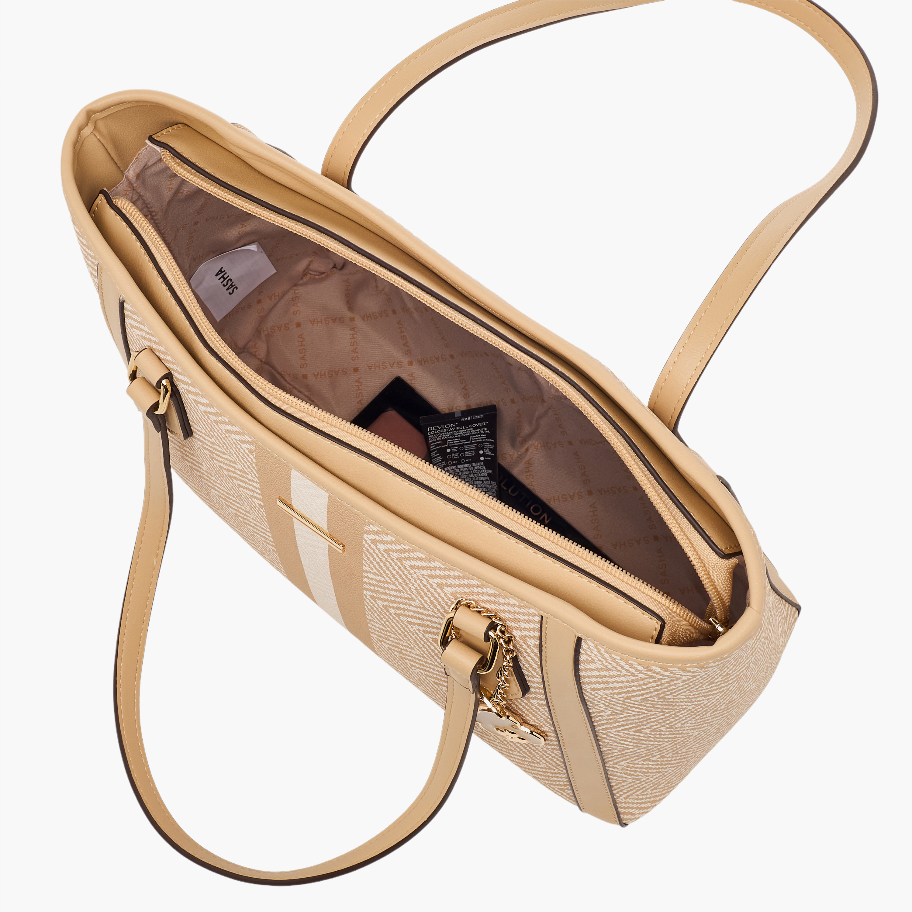 شنطة توت بطبعة ساشا شيفرون مع تعليقة-women-bagsandwallets-handbags-image-7