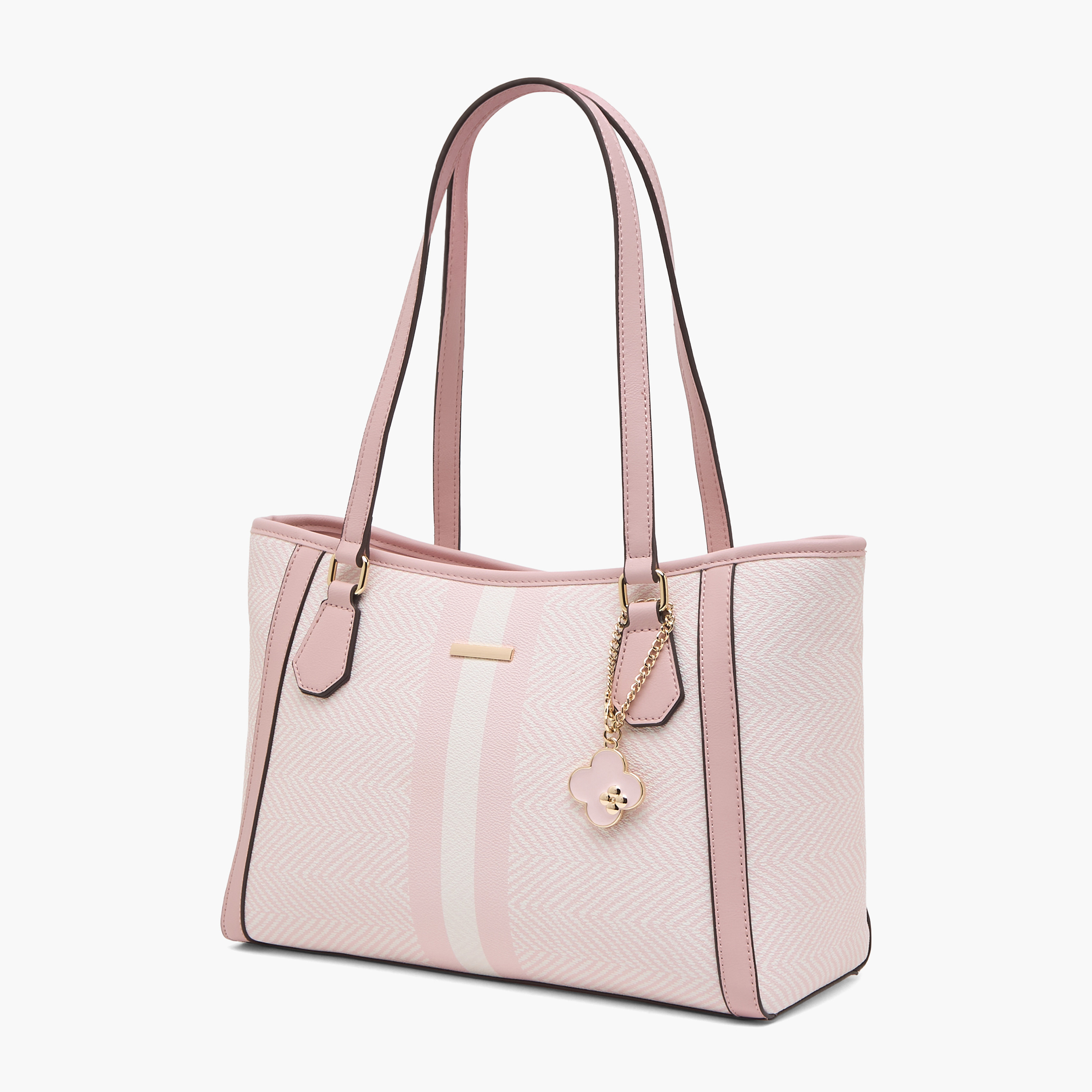 Sasha Chvron Print Tote Bag with Charm-women-bagsandwallets-handbags-image-2