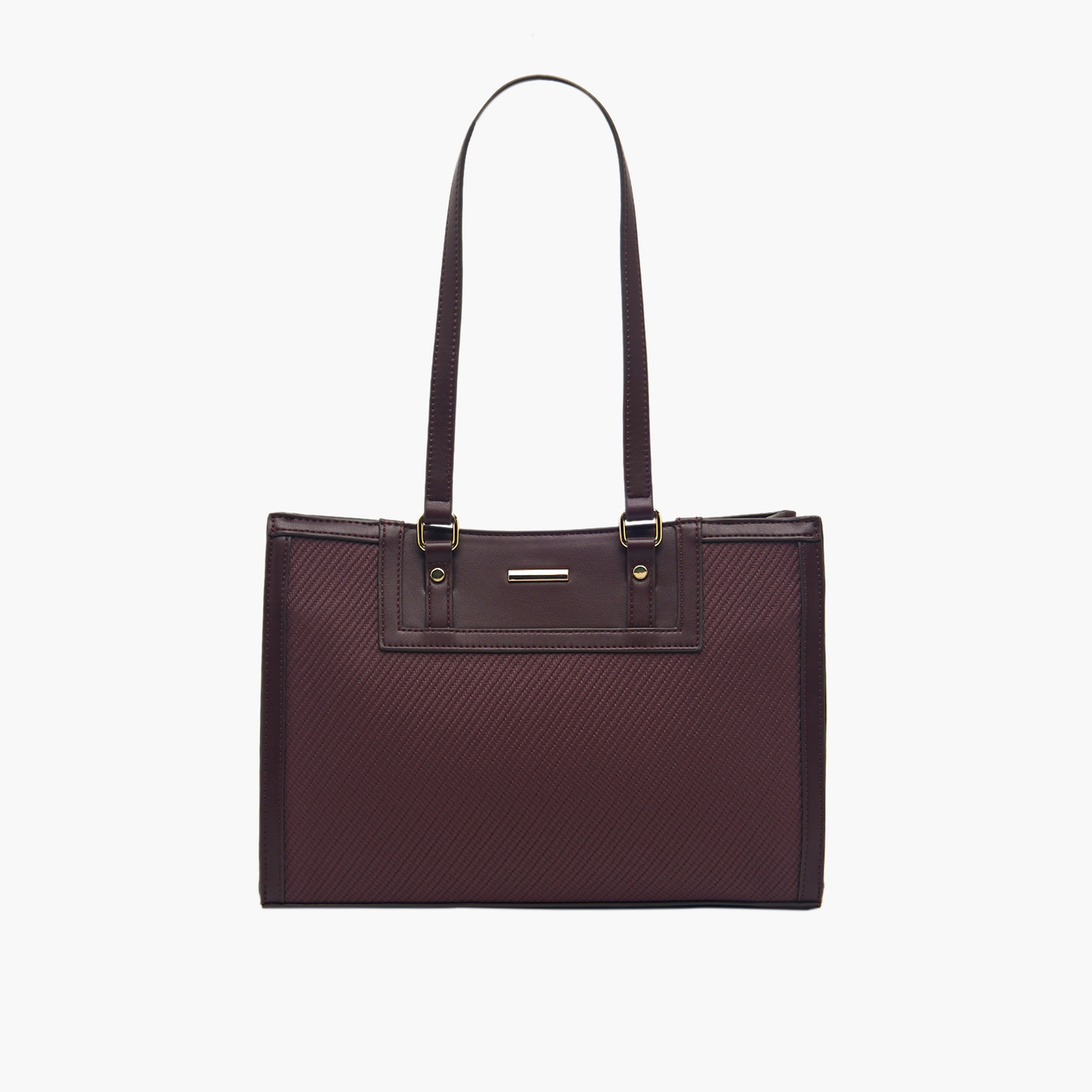 Sasha Textured Tote Bag with Double Handle-women-bagsandwallets-handbags-image-1
