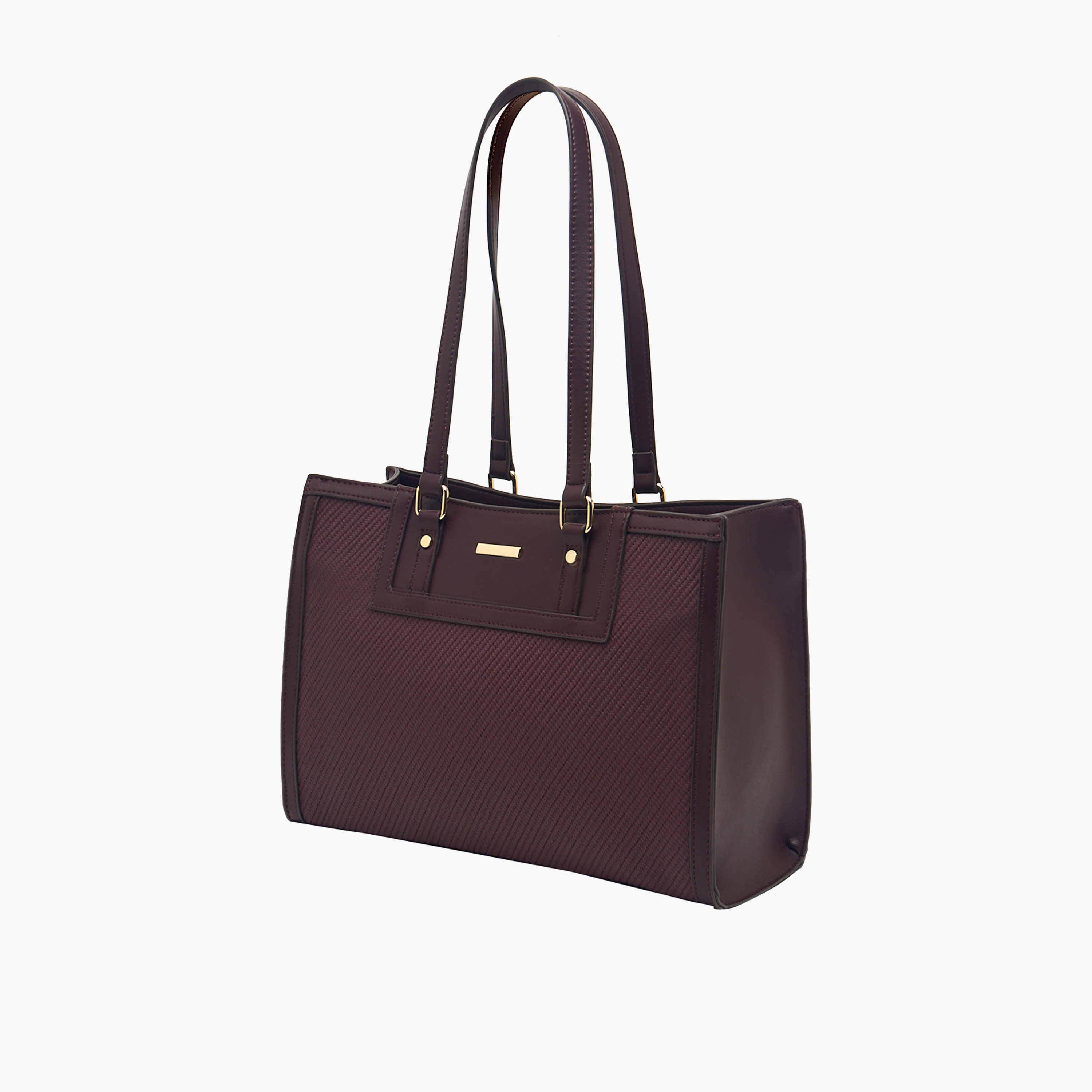Sasha Textured Tote Bag with Double Handle-women-bagsandwallets-handbags-image-2
