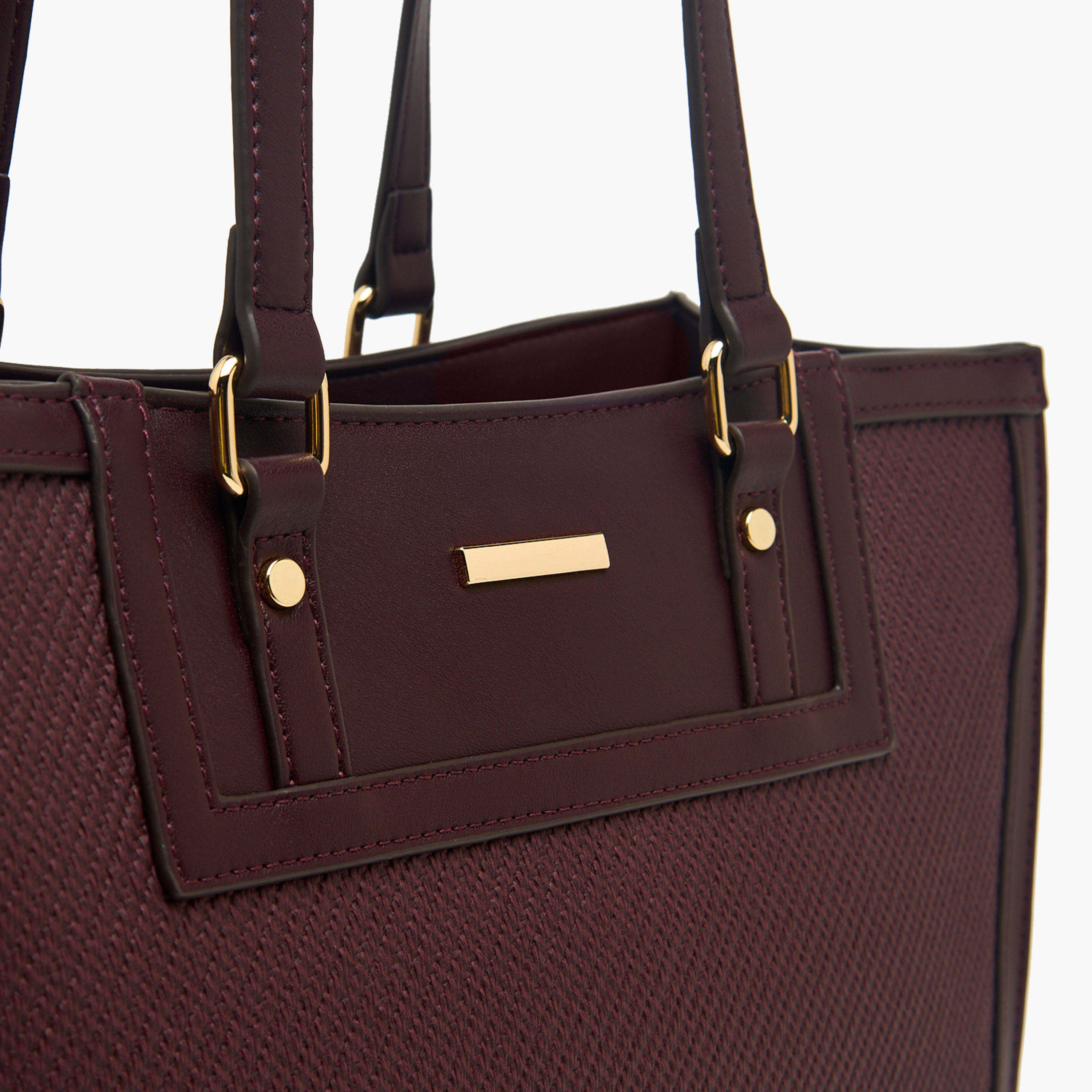 Sasha Textured Tote Bag with Double Handle-women-bagsandwallets-handbags-image-3