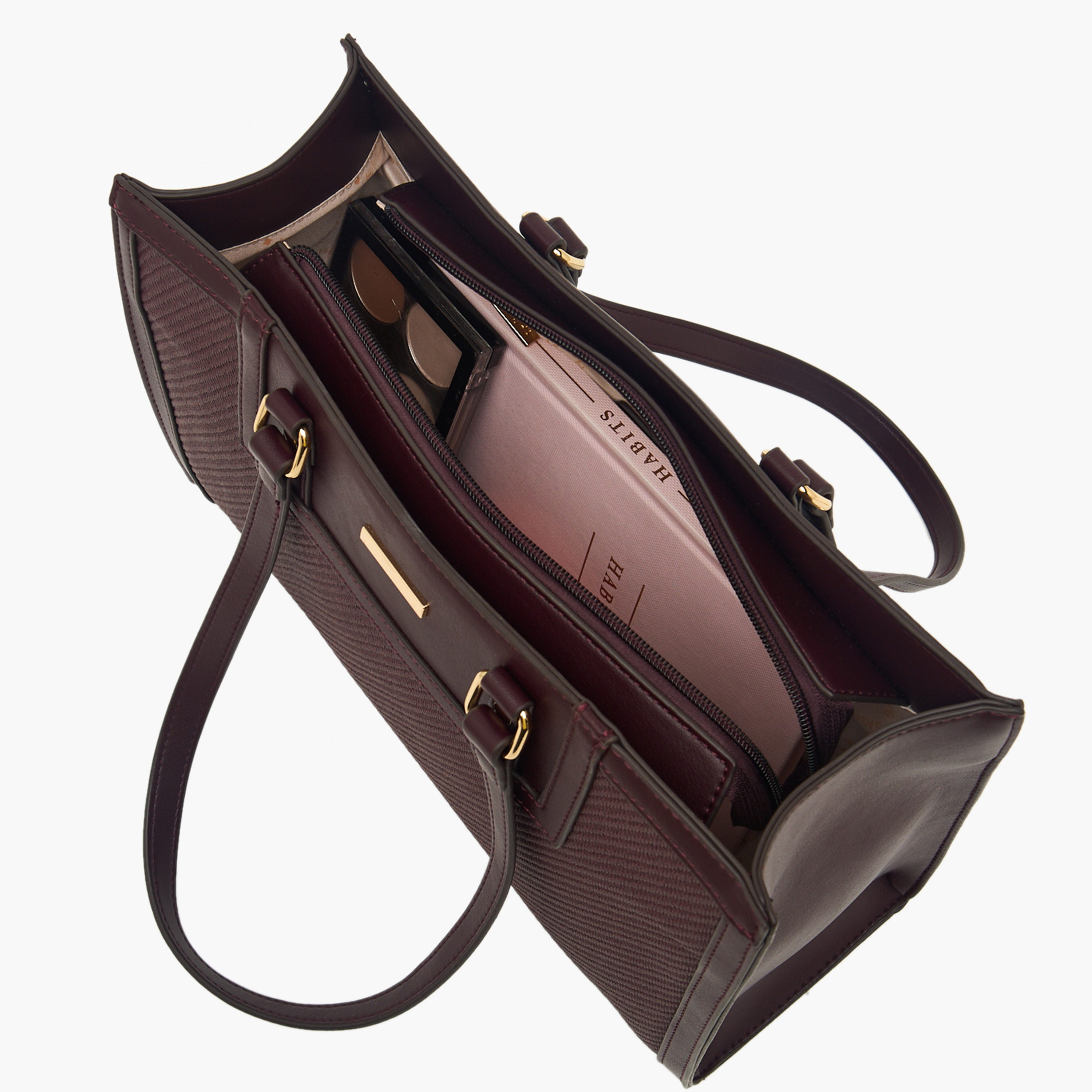 Sasha Textured Tote Bag with Double Handle-women-bagsandwallets-handbags-image-7