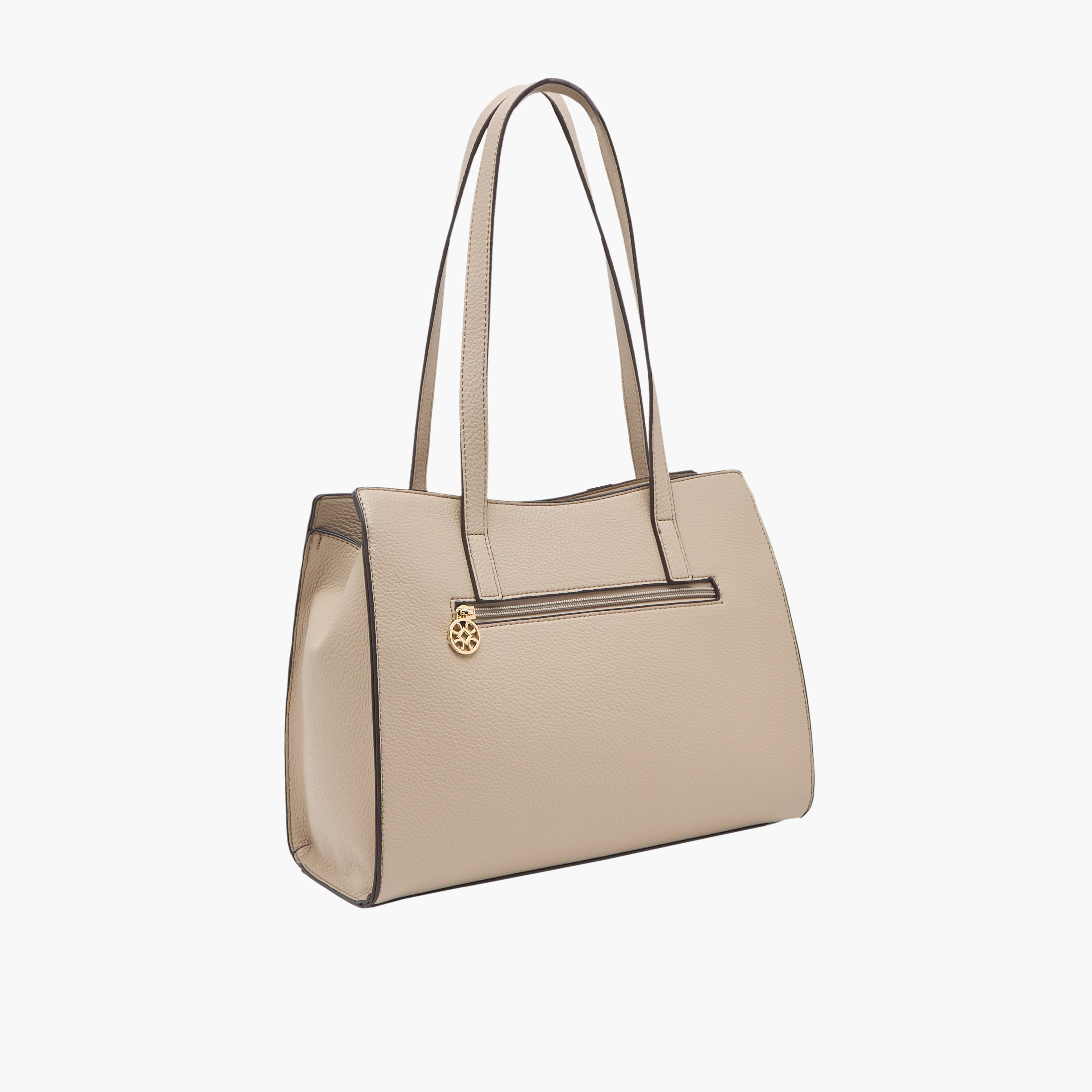 Sasha Textured Tote Bag with Zip Closure-women-bagsandwallets-handbags-image-3