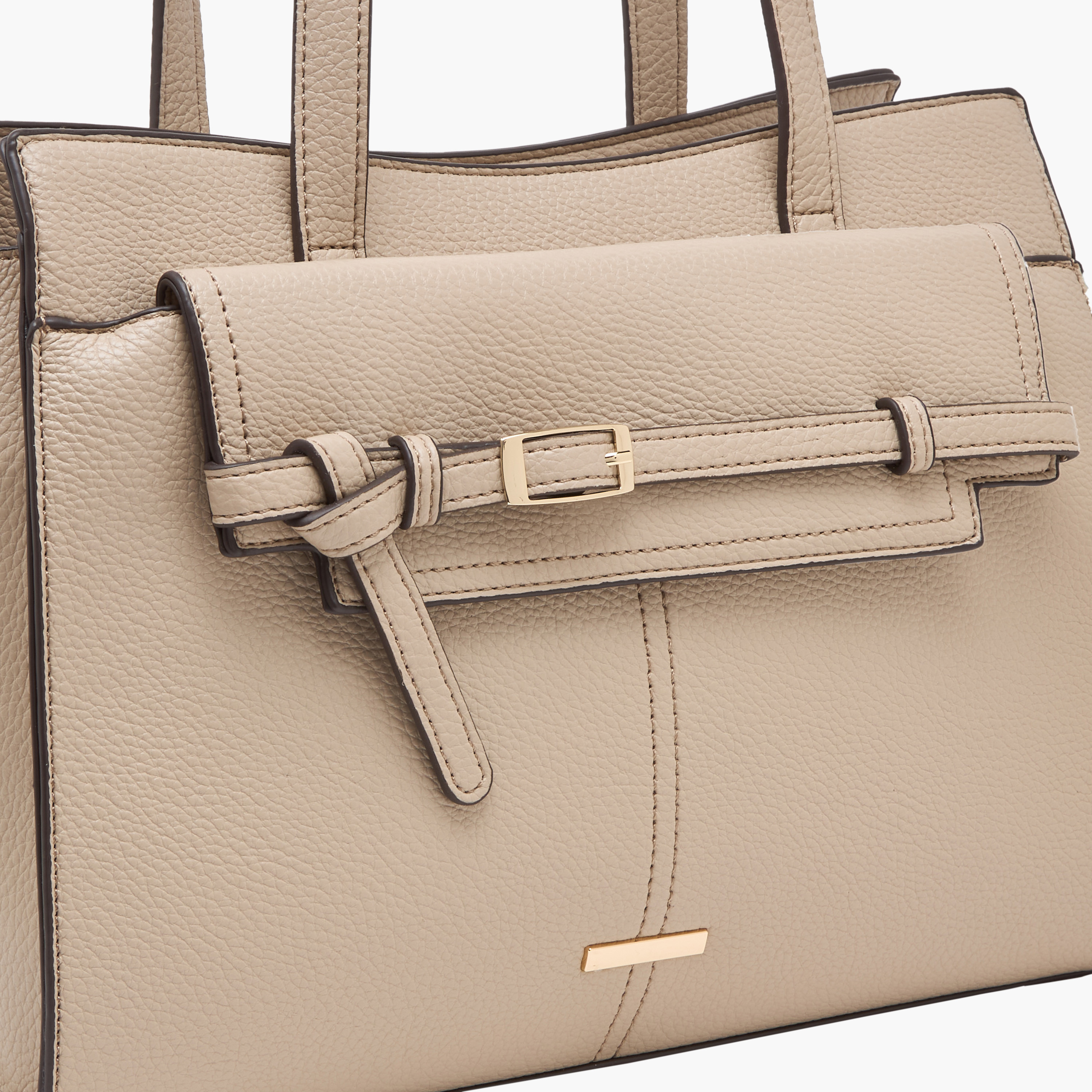 Sasha Textured Tote Bag with Zip Closure-women-bagsandwallets-handbags-image-4