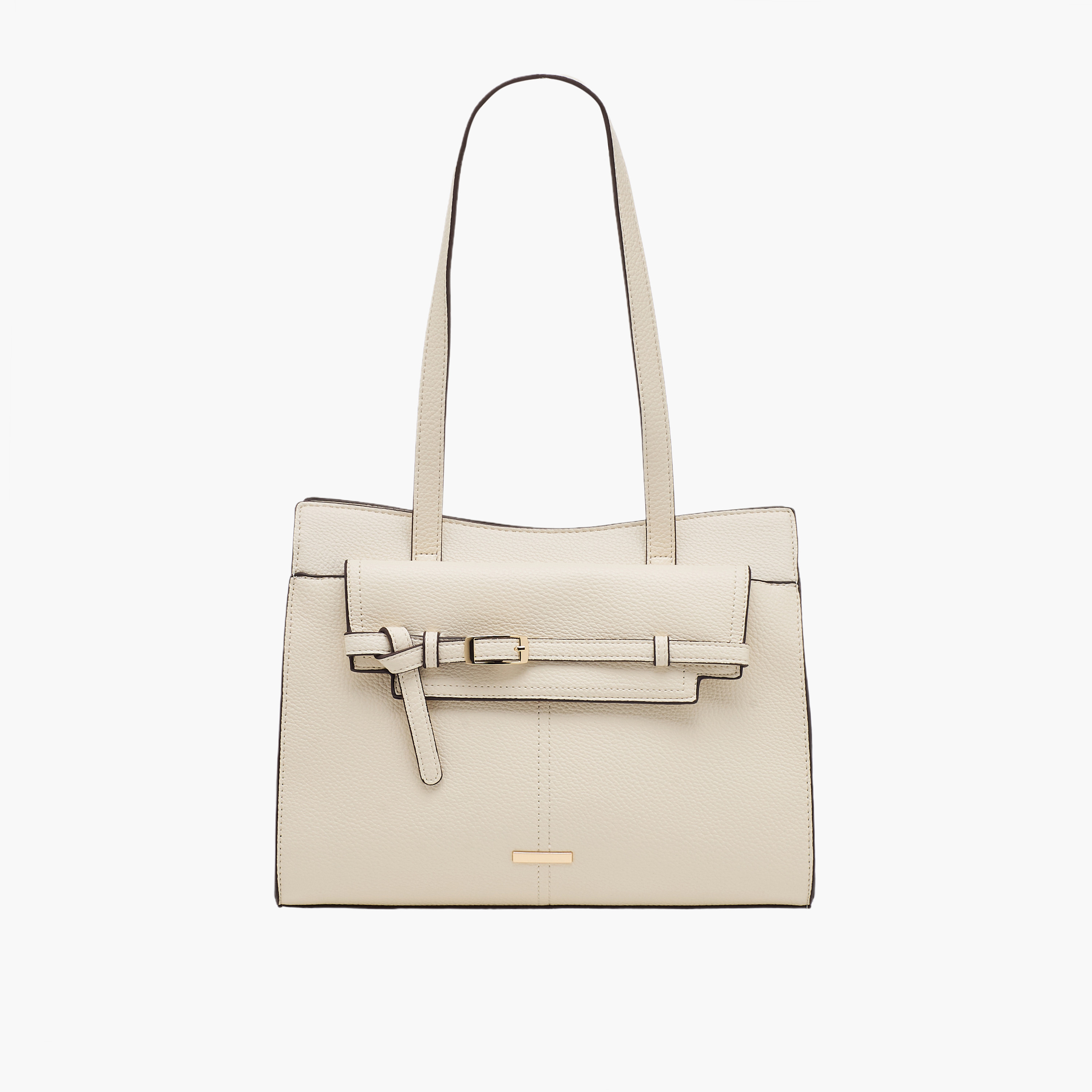 Sasha Textured Tote Bag with Zip Closure-women-bagsandwallets-handbags-image-1
