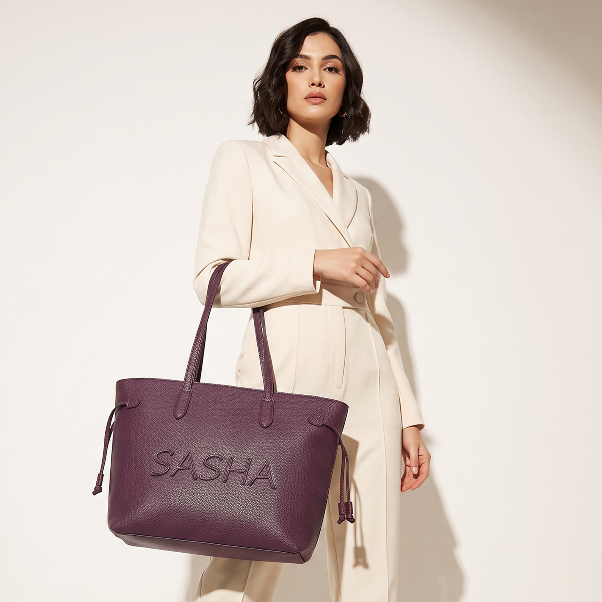 Sasha Logo Tote Bag with Zip Closure-women-bagsandwallets-handbags-image-2
