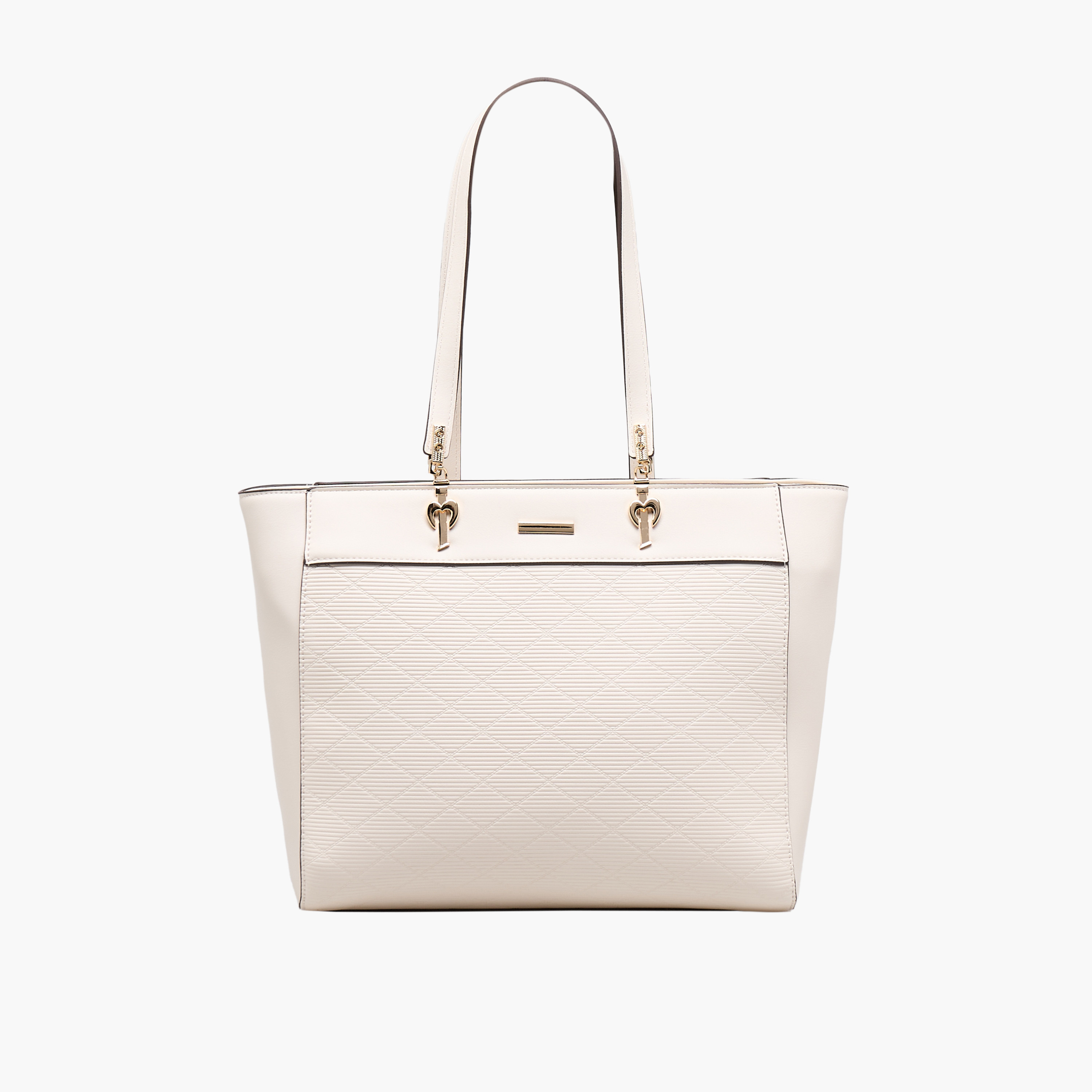 Sasha Textured Tote Bag with Zip Closure-women-bagsandwallets-handbags-image-1