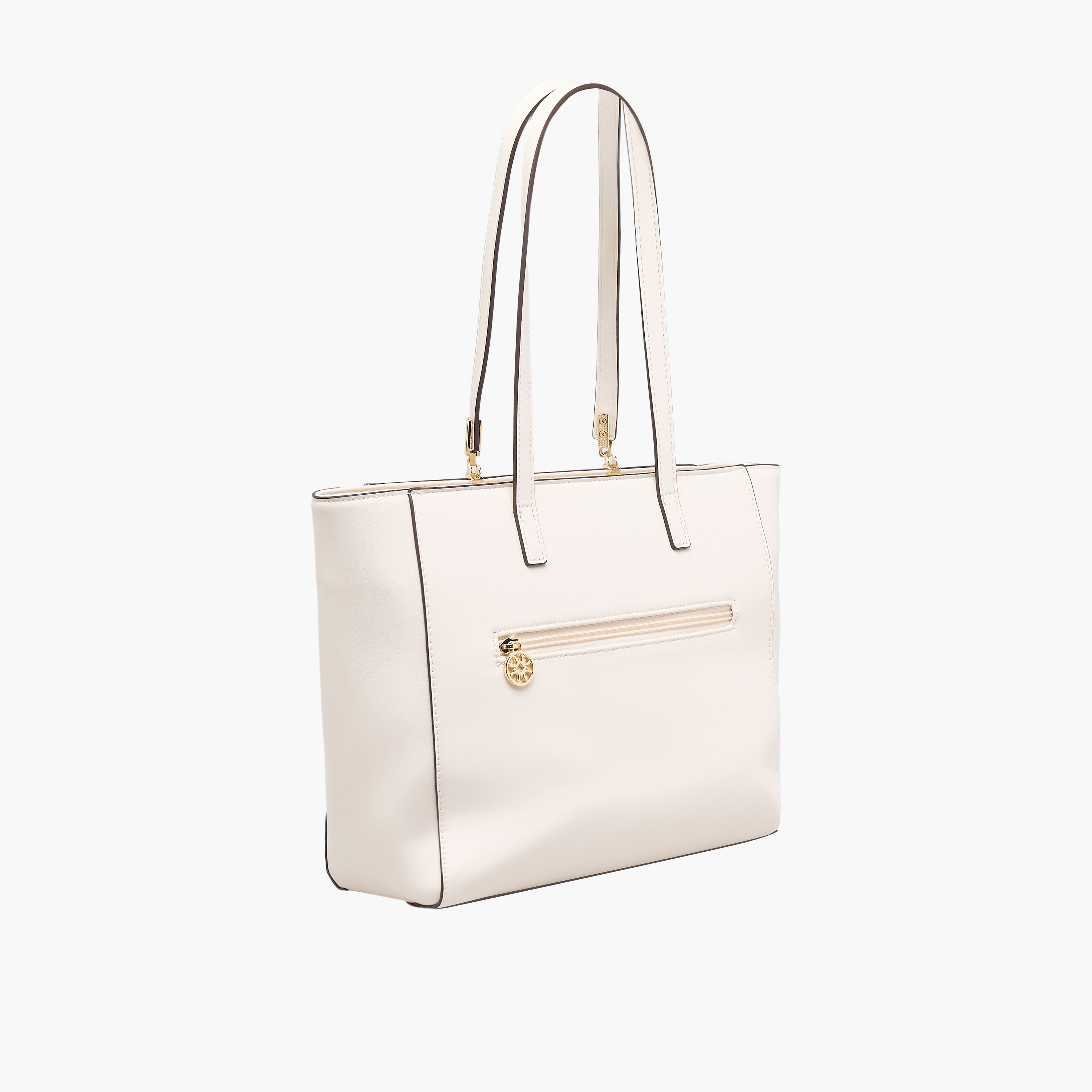 Sasha Textured Tote Bag with Zip Closure-women-bagsandwallets-handbags-image-4