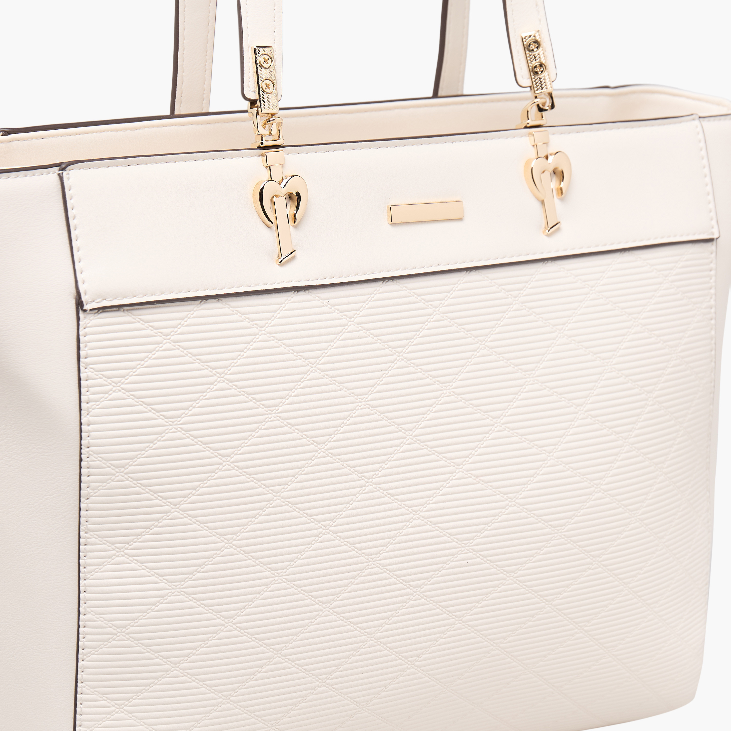 Sasha Textured Tote Bag with Zip Closure-women-bagsandwallets-handbags-image-5
