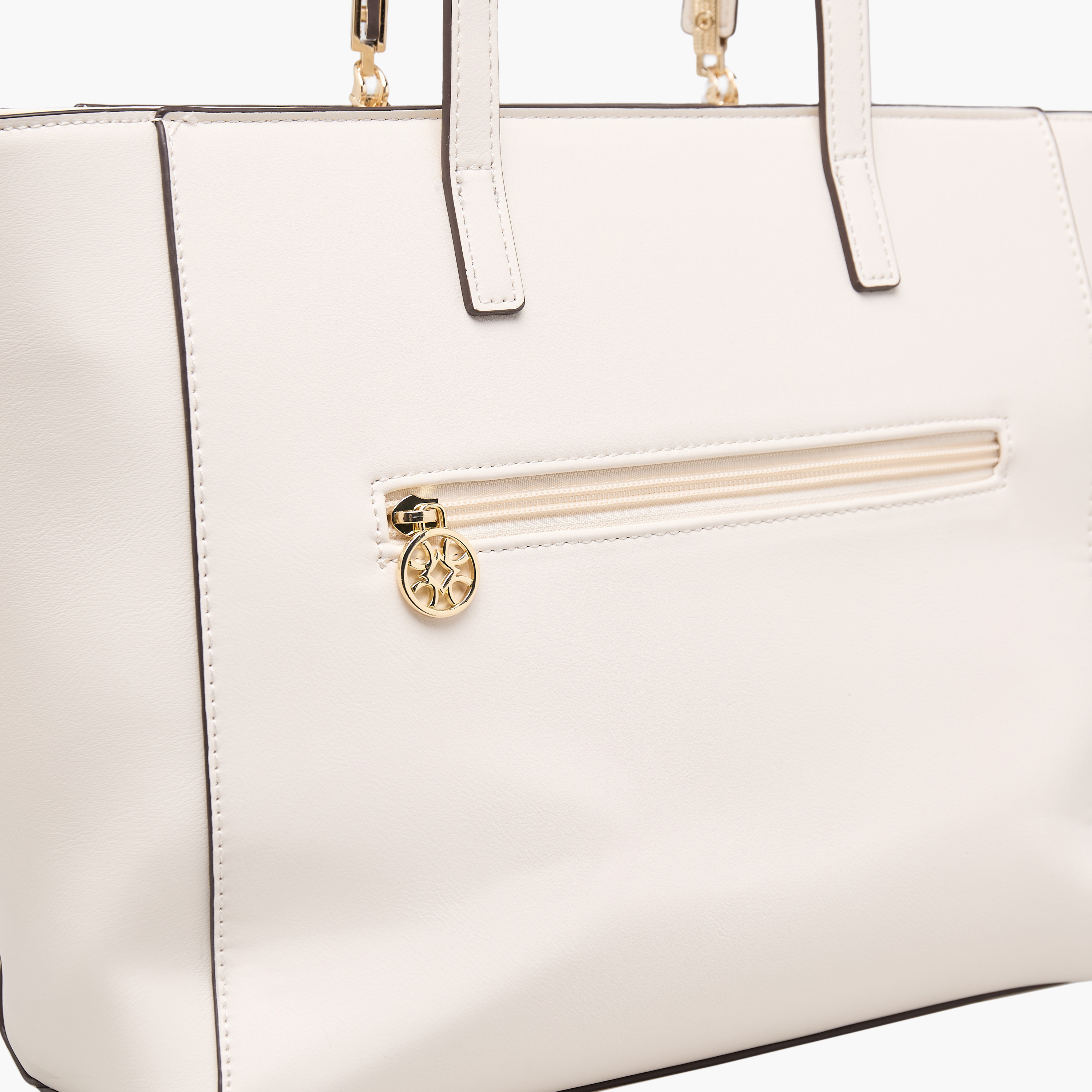 Sasha Textured Tote Bag with Zip Closure-women-bagsandwallets-handbags-image-6