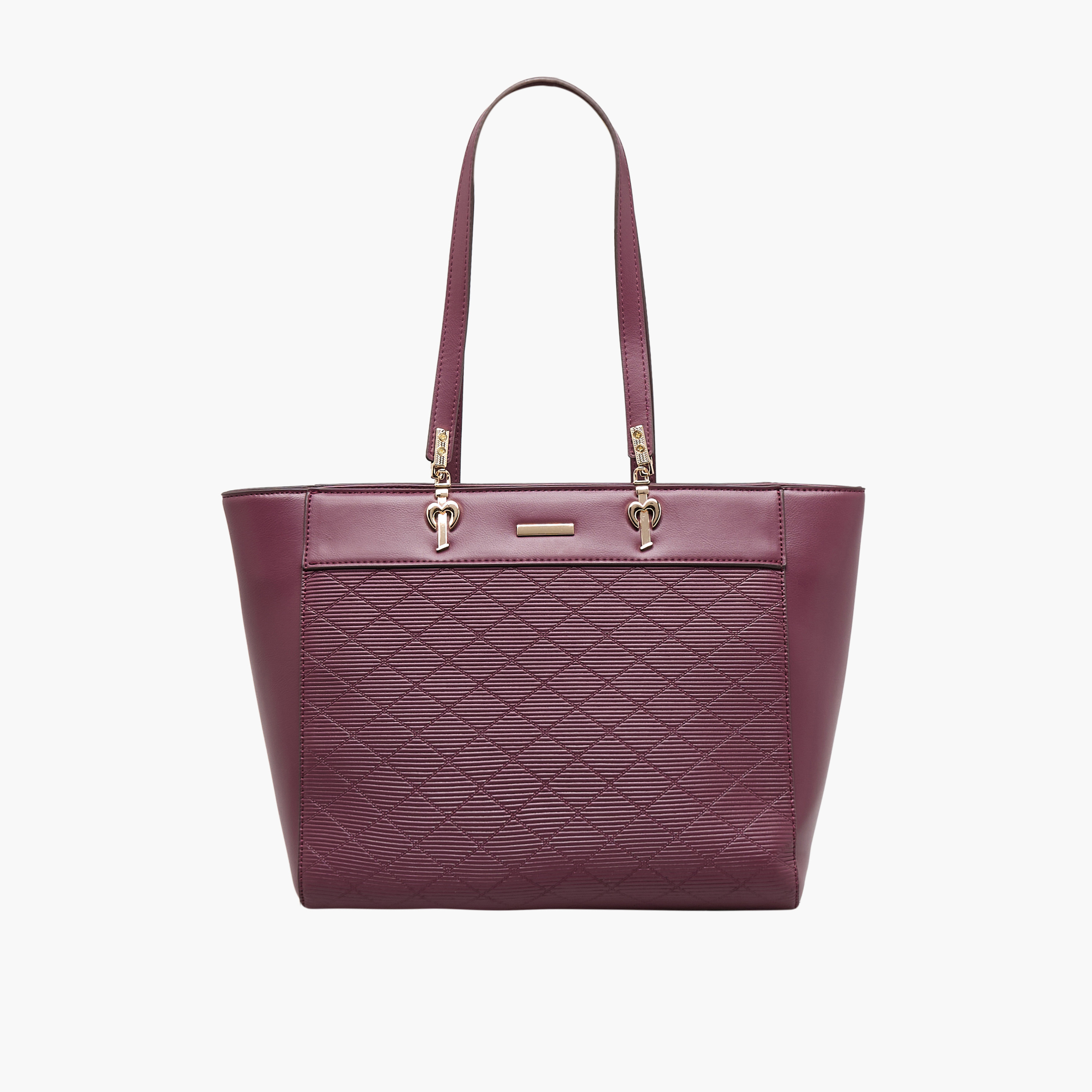 Sasha Textured Tote Bag with Zip Closure-women-bagsandwallets-handbags-image-1