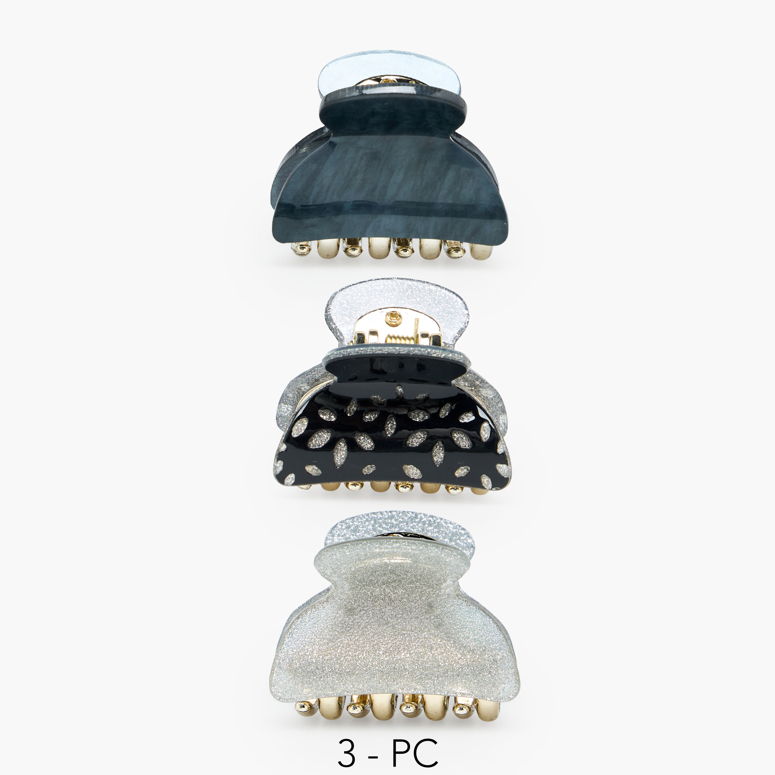 Pack of 3 Curved Hair Clamp-women-hairaccessories-clamps-image-1