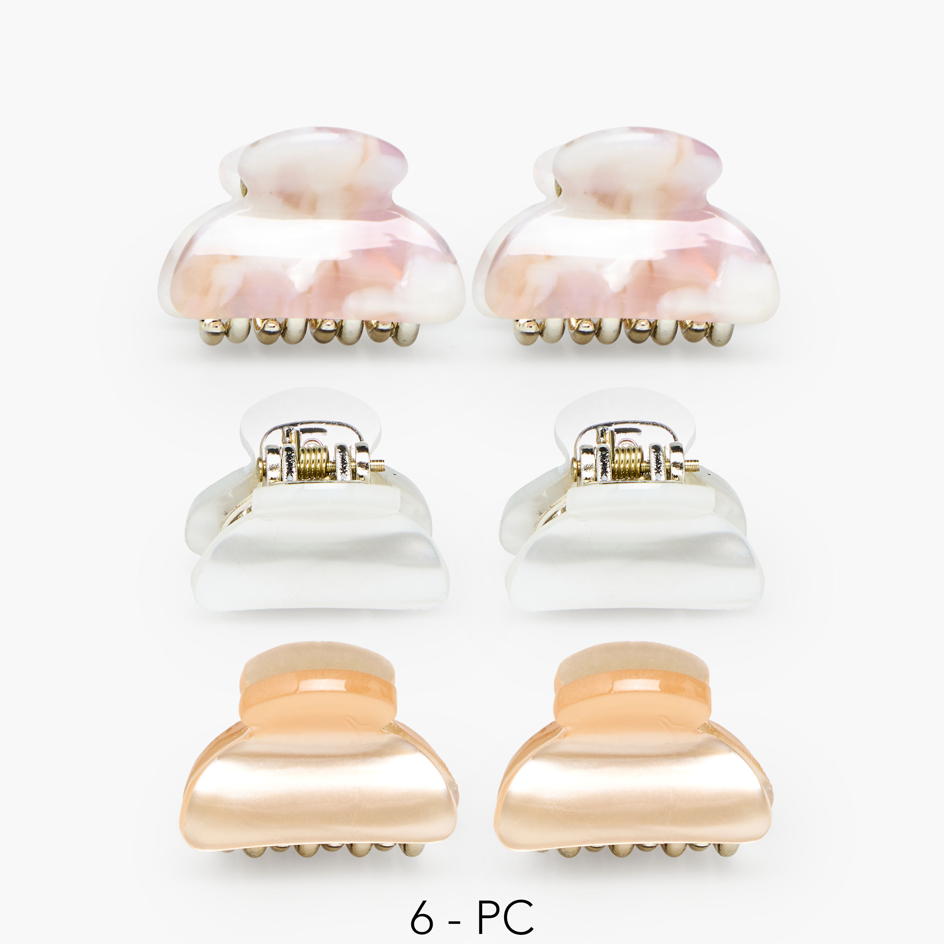 Pack of 6 - Hair Clamps with Glossy Finish-women-hairaccessories-clamps-image-1