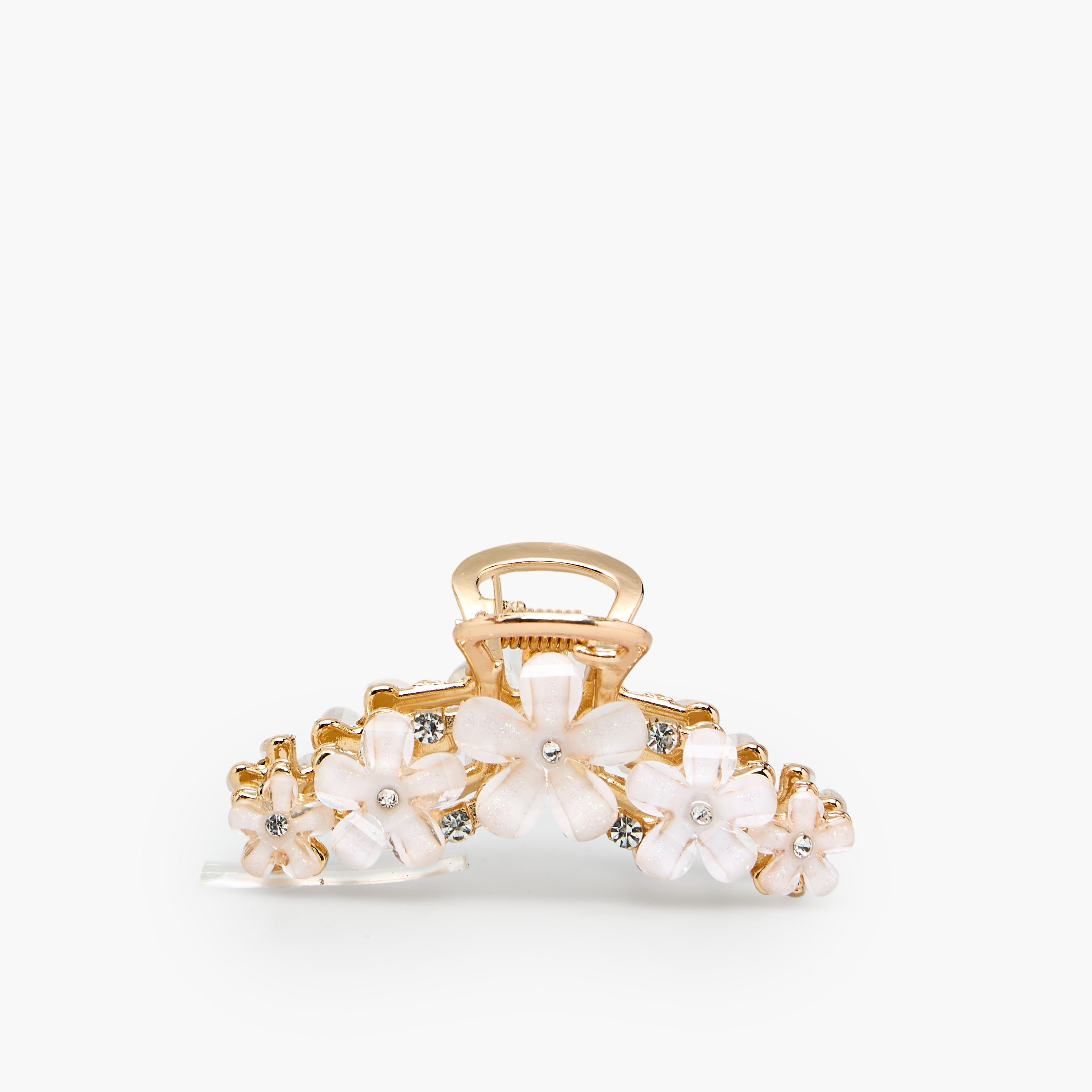 Floral Hair Clamp with Embellishments-women-hairaccessories-clamps-image-1