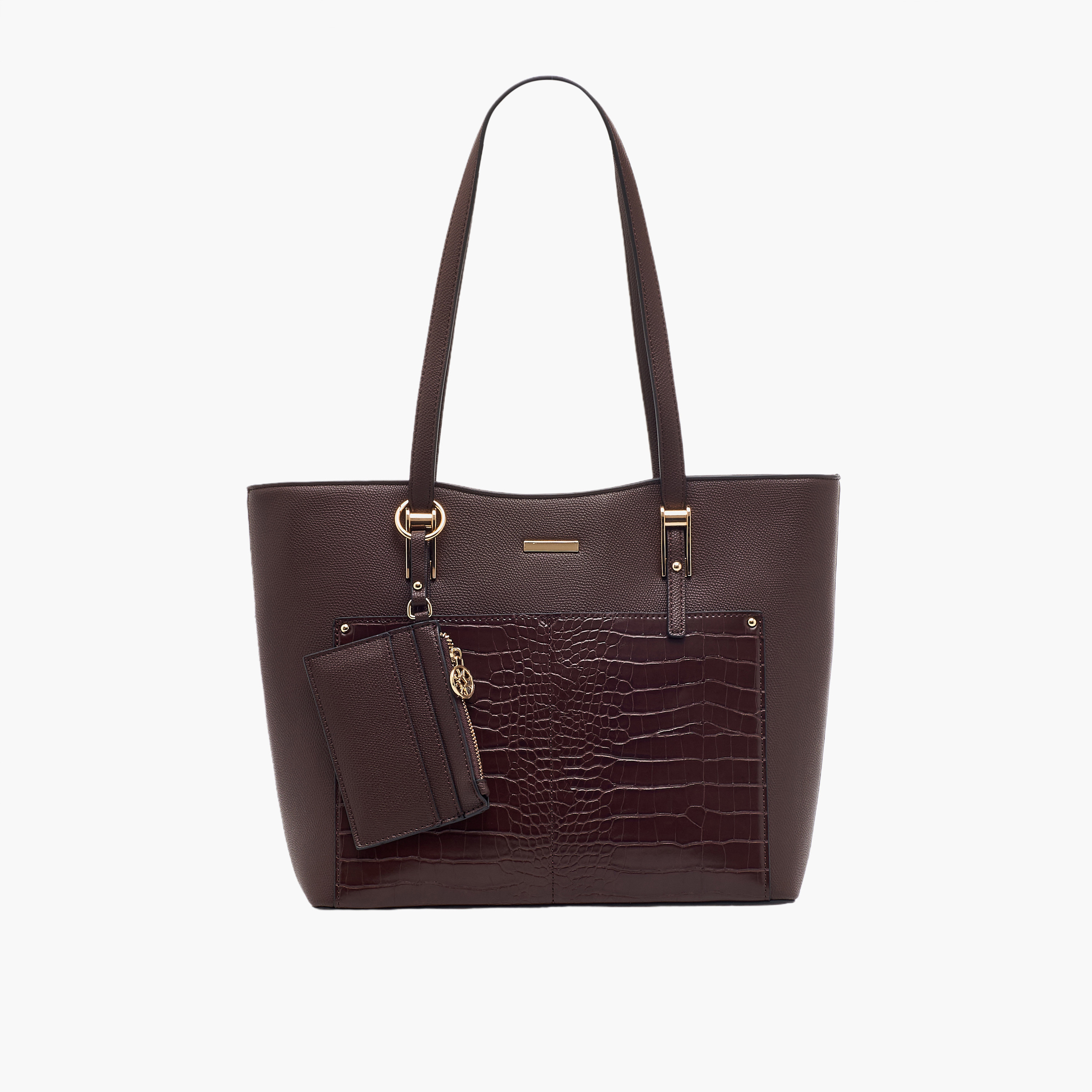 Sasha Textured Tote Bag with Card Holder-women-bagsandwallets-handbags-image-1