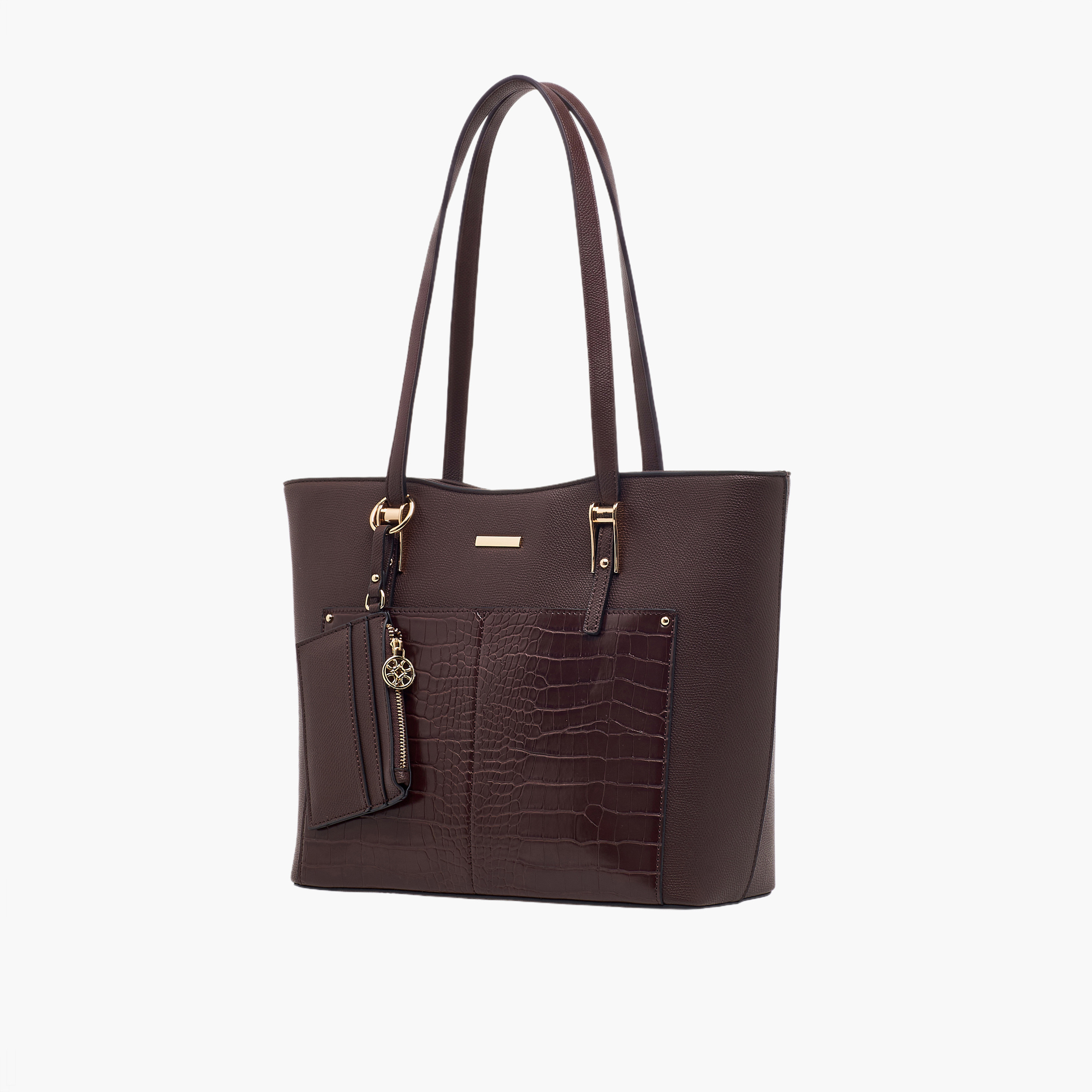Sasha Textured Tote Bag with Card Holder-women-bagsandwallets-handbags-image-3
