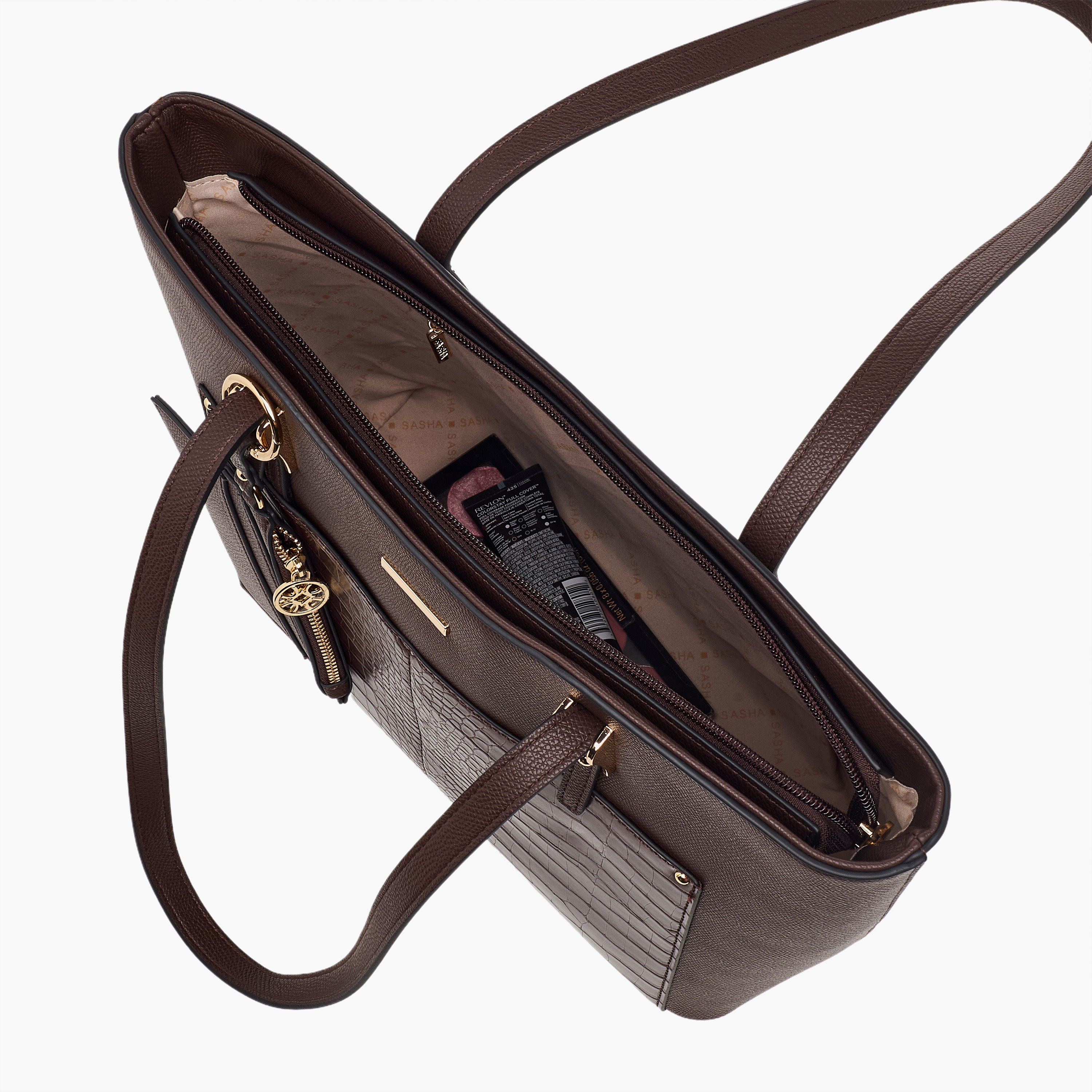 Sasha Textured Tote Bag with Card Holder-women-bagsandwallets-handbags-image-8