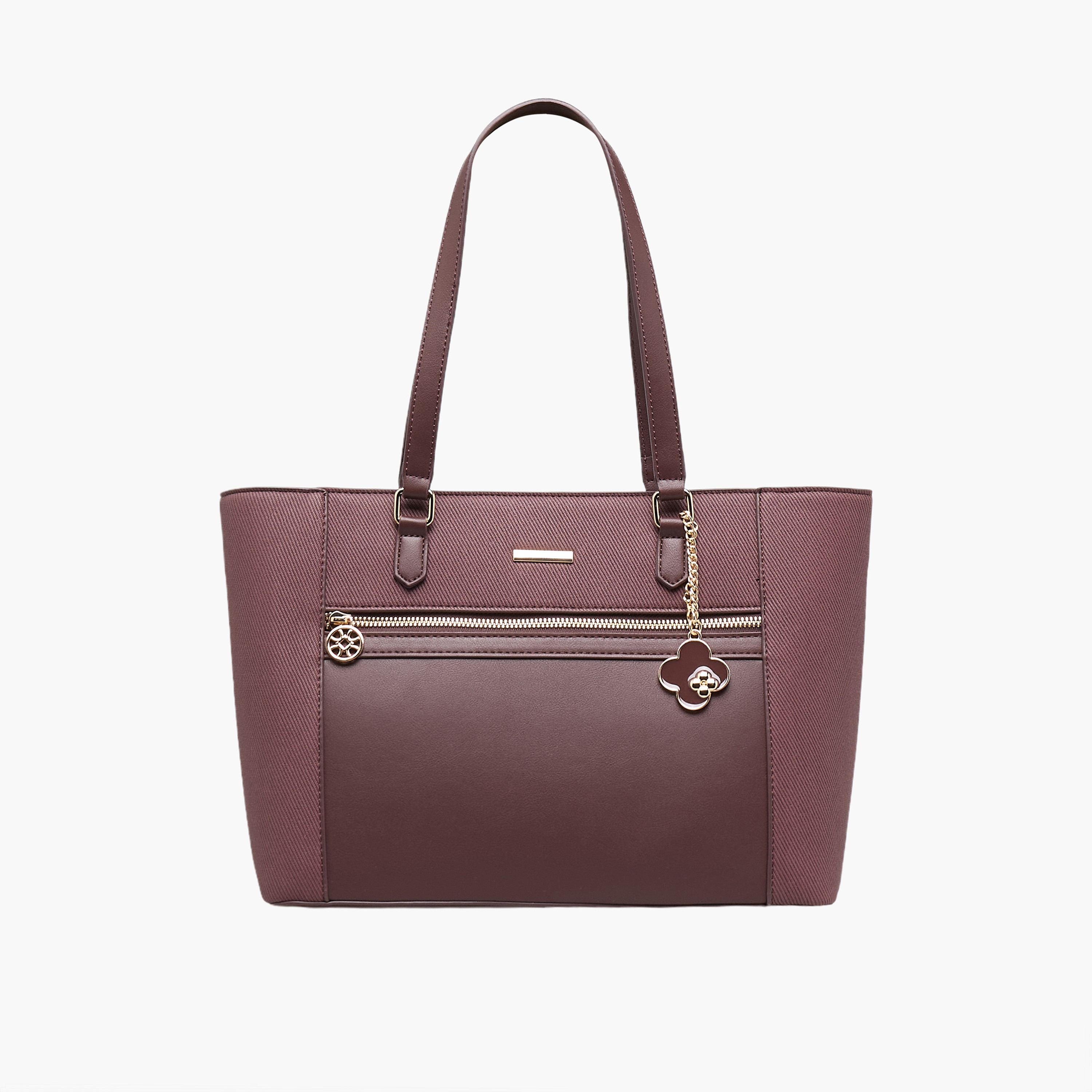Sasha Textured Tote Bag with Charm-women-bagsandwallets-handbags-image-1