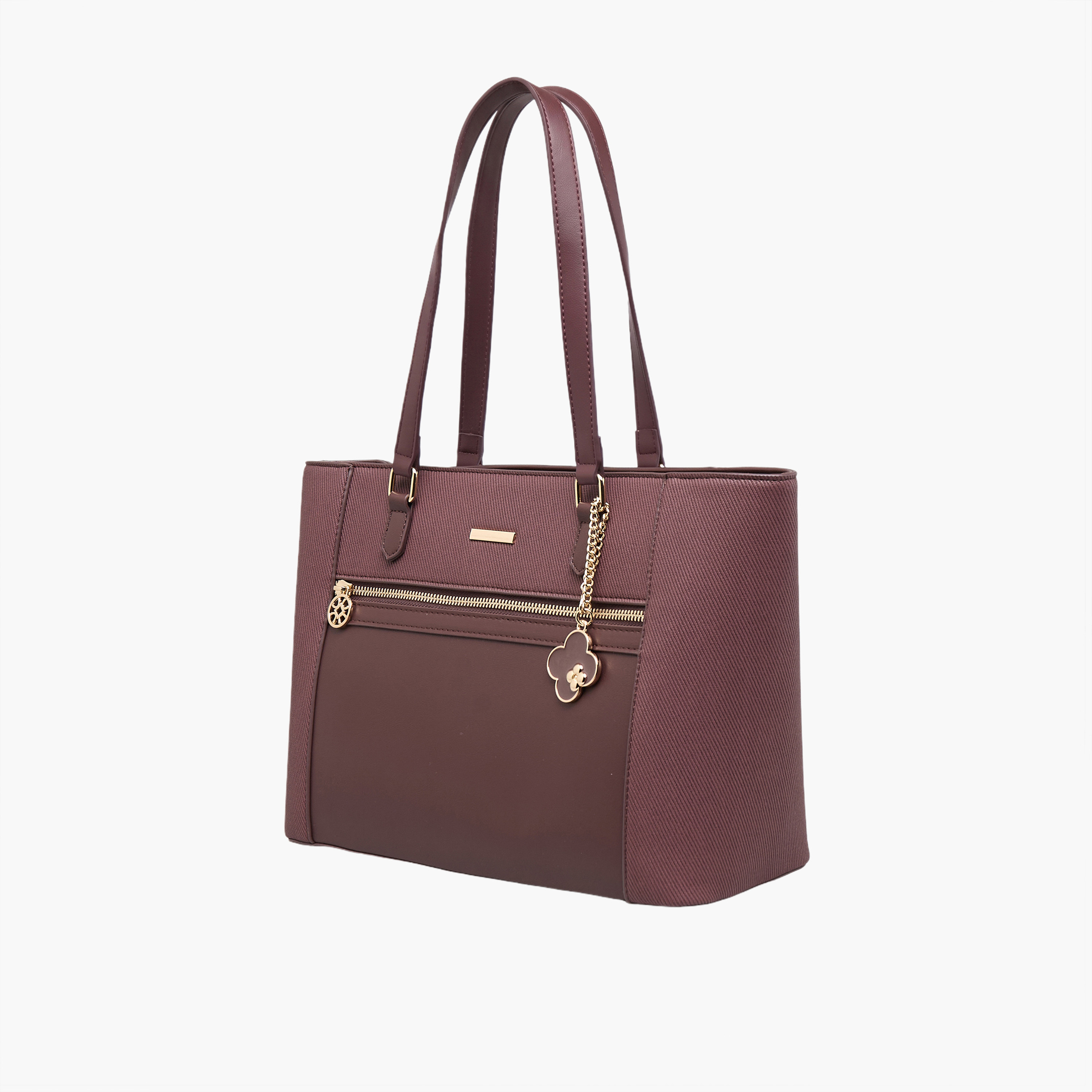 Sasha Textured Tote Bag with Charm-women-bagsandwallets-handbags-image-2
